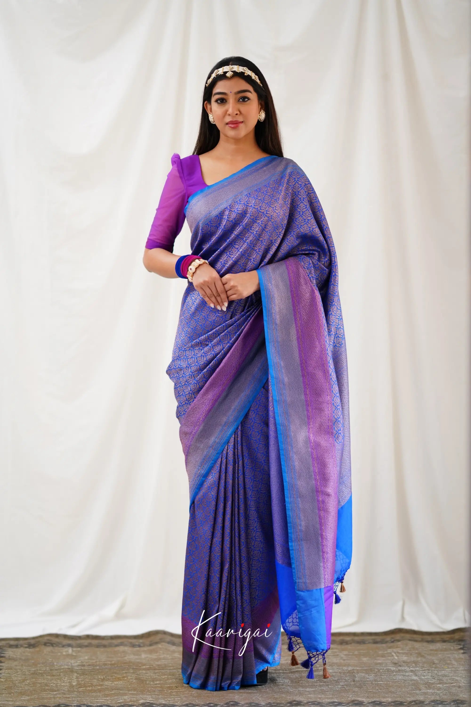 Antara Banarassi Silk Saree Royal Blue – Ivalinmabia