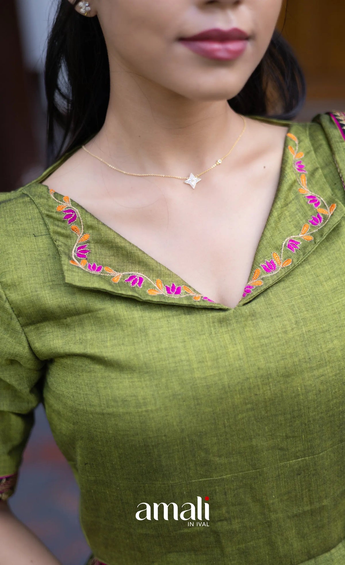 Athira Salwar - Leaf Green salwar