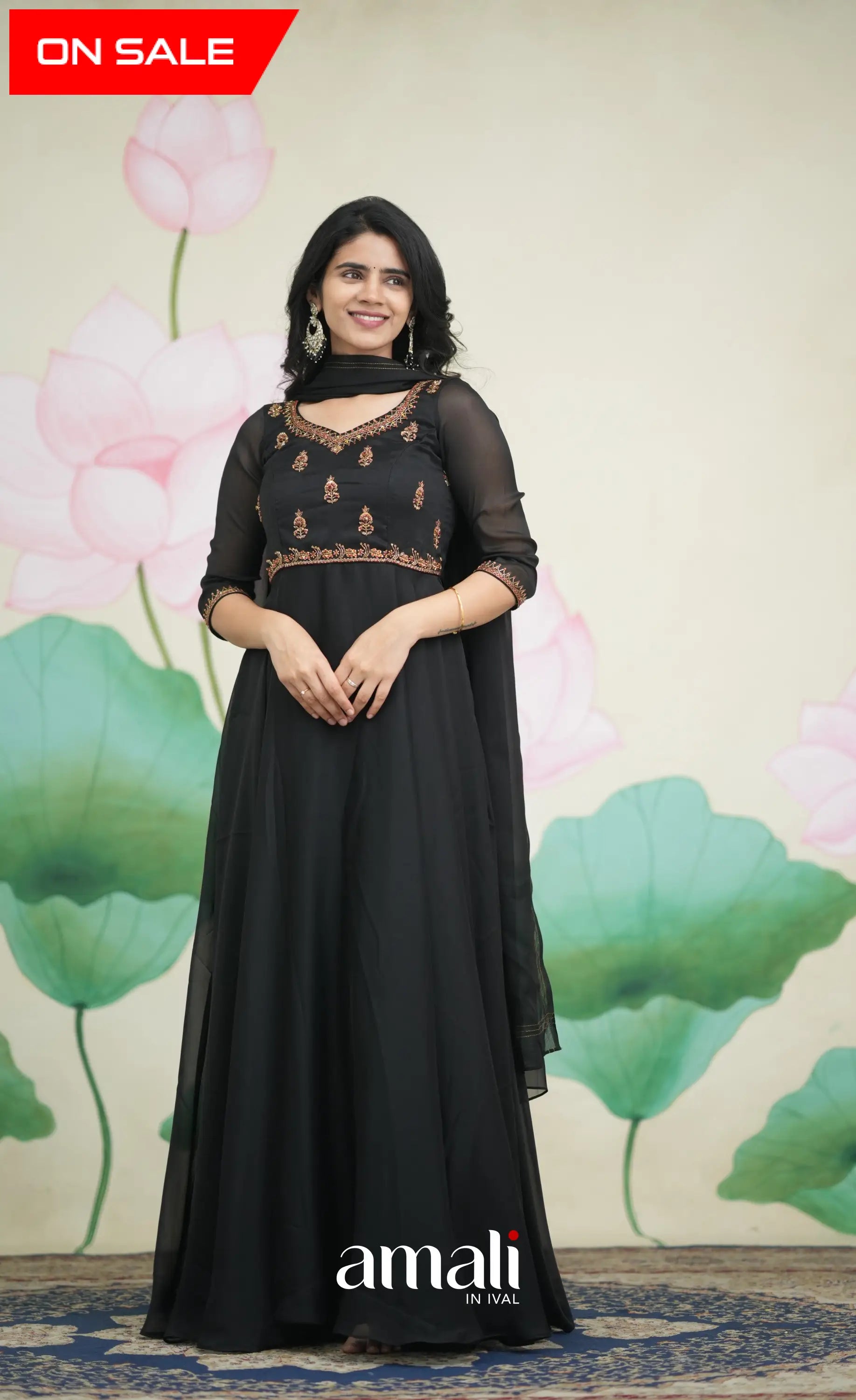 Black Aari Handworked Anarkali Anarkalis