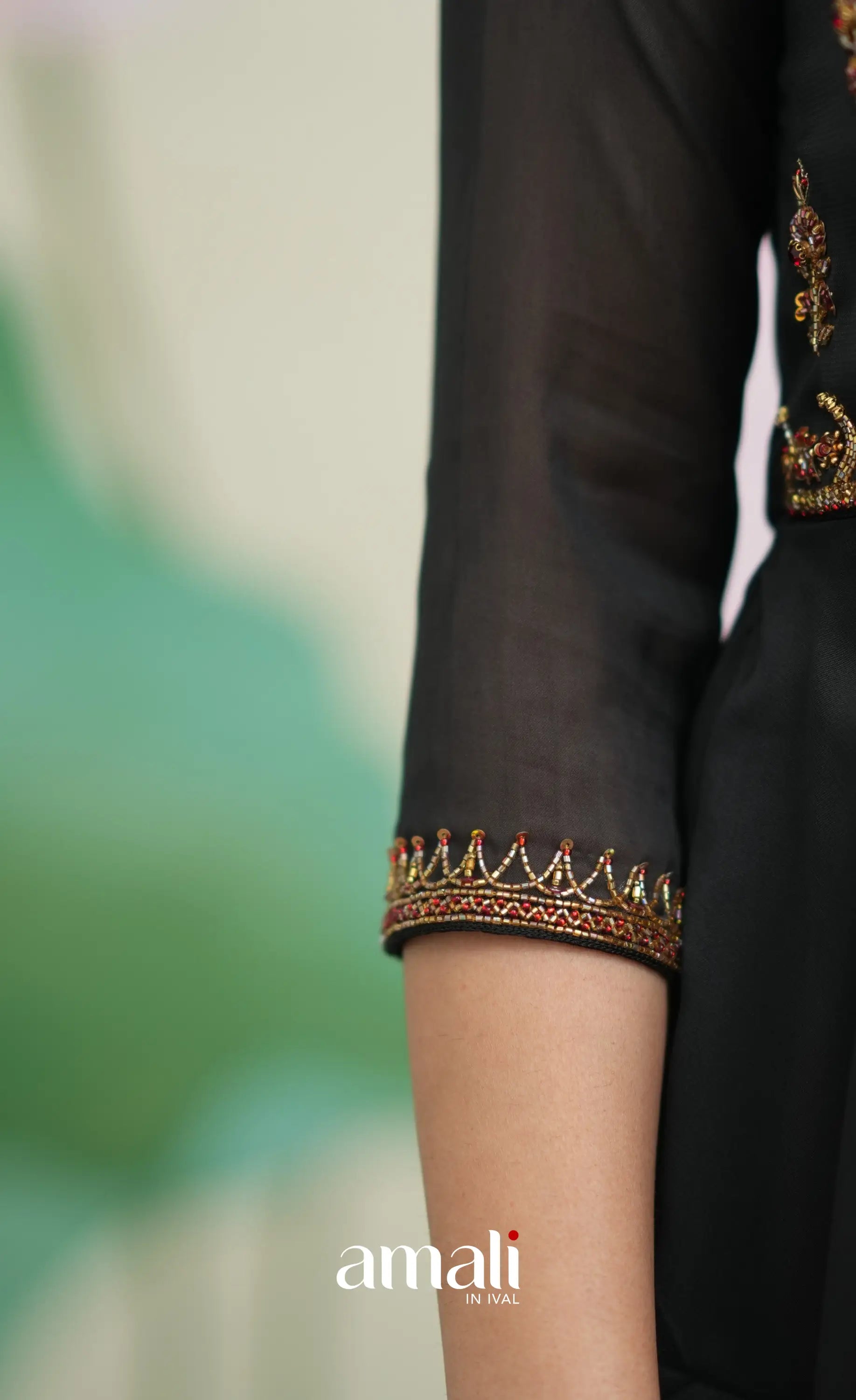 Black Aari Handworked Anarkali Anarkalis