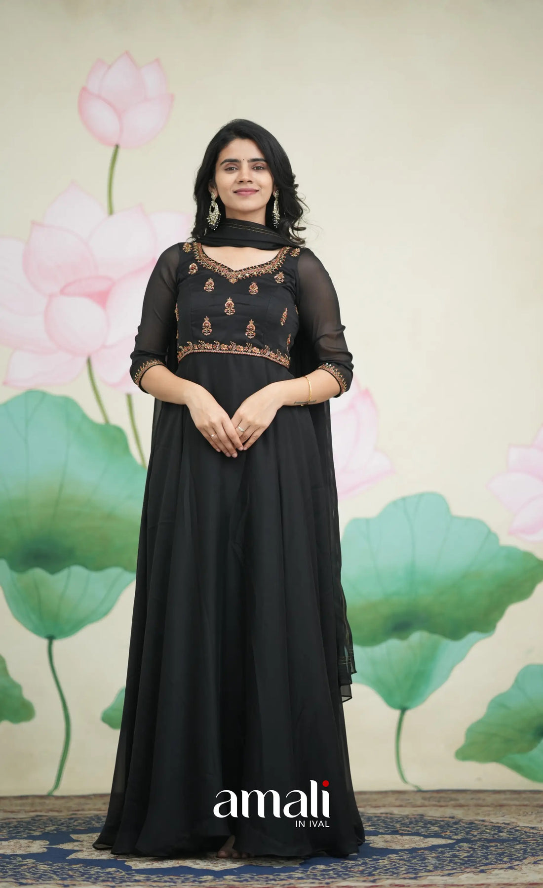 Black Aari Handworked Anarkali Anarkalis