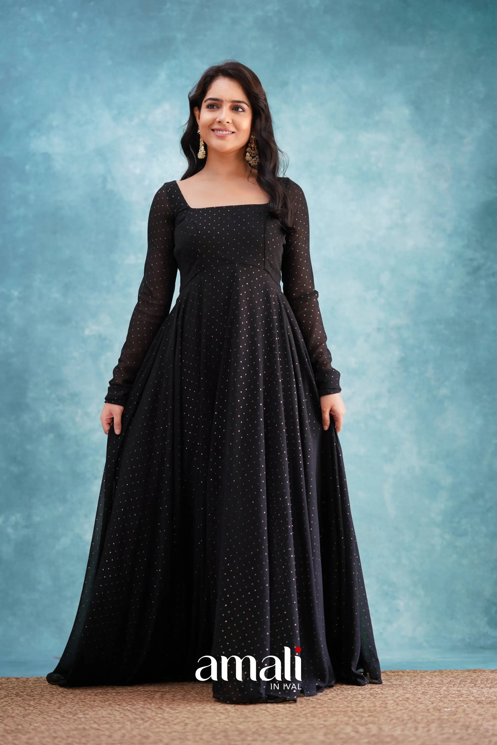 Black Georgette Anarkali Anarkalis
