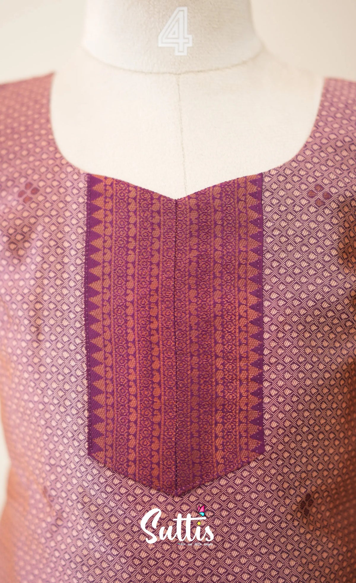 Blended Silk Pavadai Sattai - Mauve and Deep Magenta - Kids-Suttis