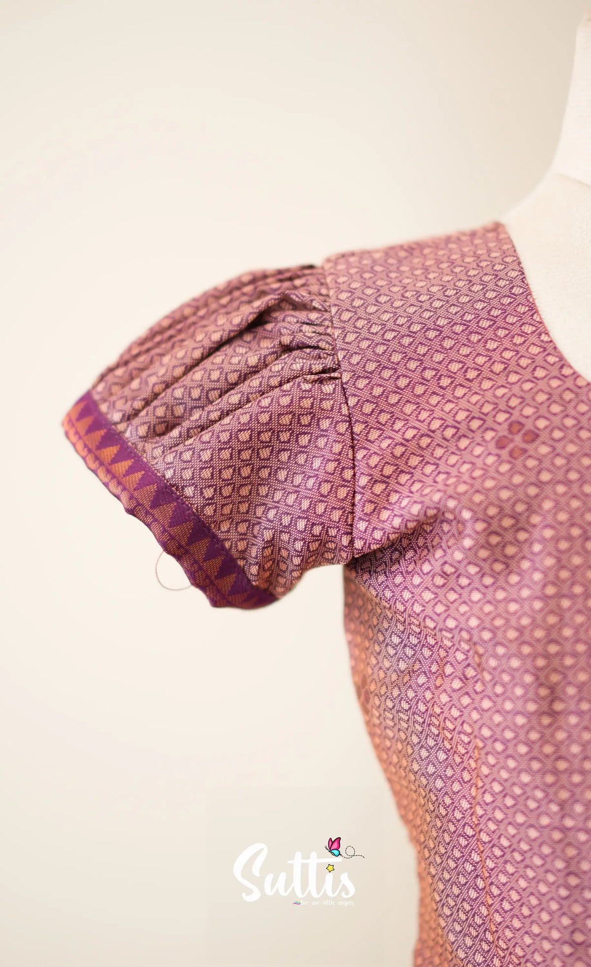 Blended Silk Pavadai Sattai - Mauve and Deep Magenta - Kids-Suttis