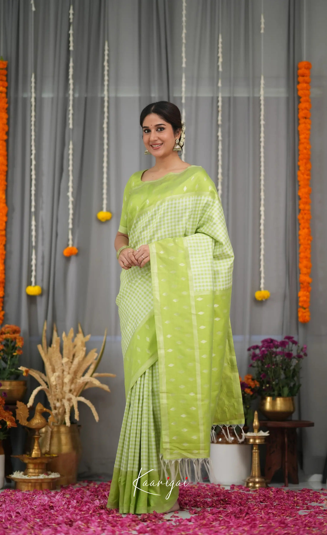 Blended Silk Saree - Light Green Sarees