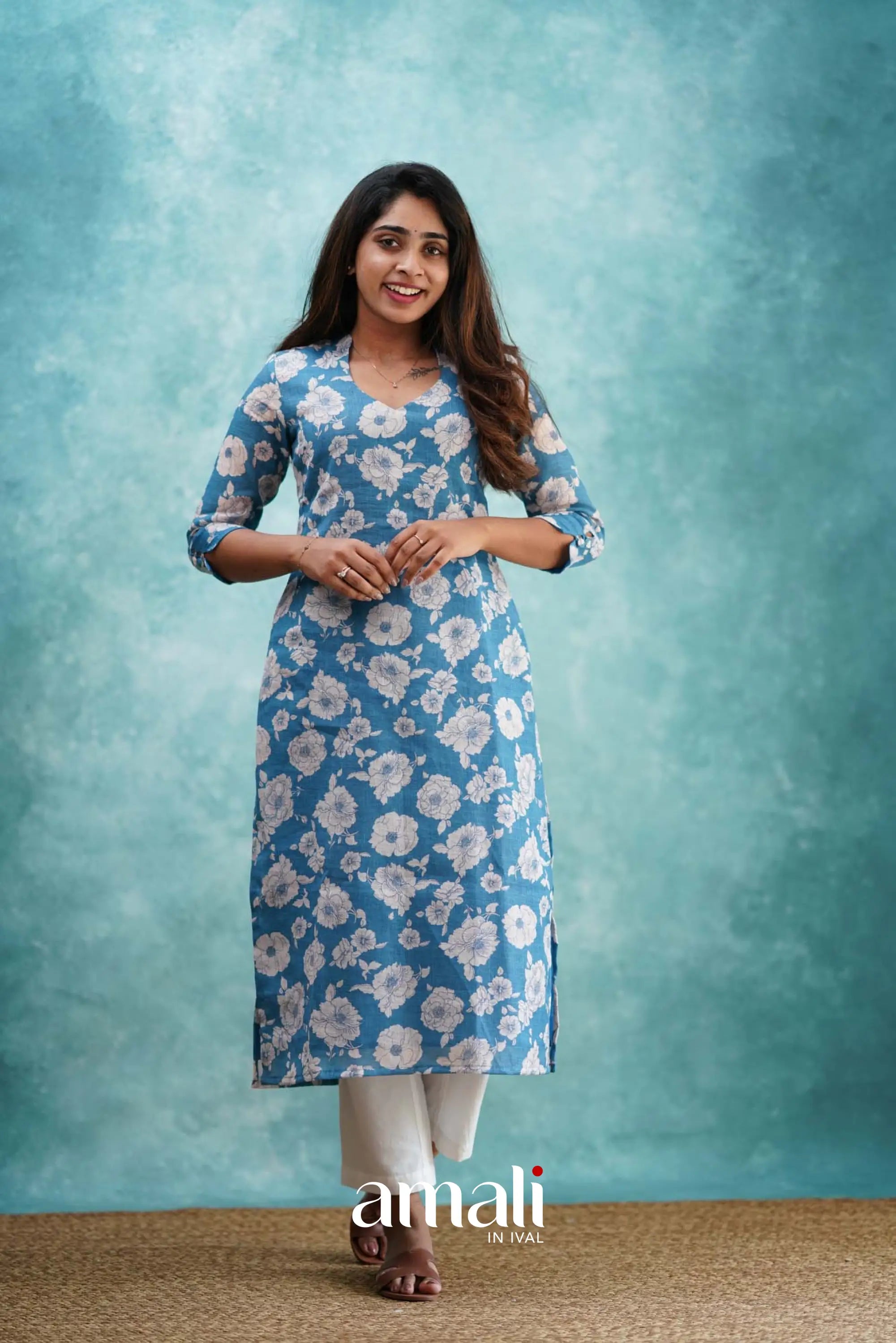 Blue Semi Linen Co-ord Set Co-ord sets