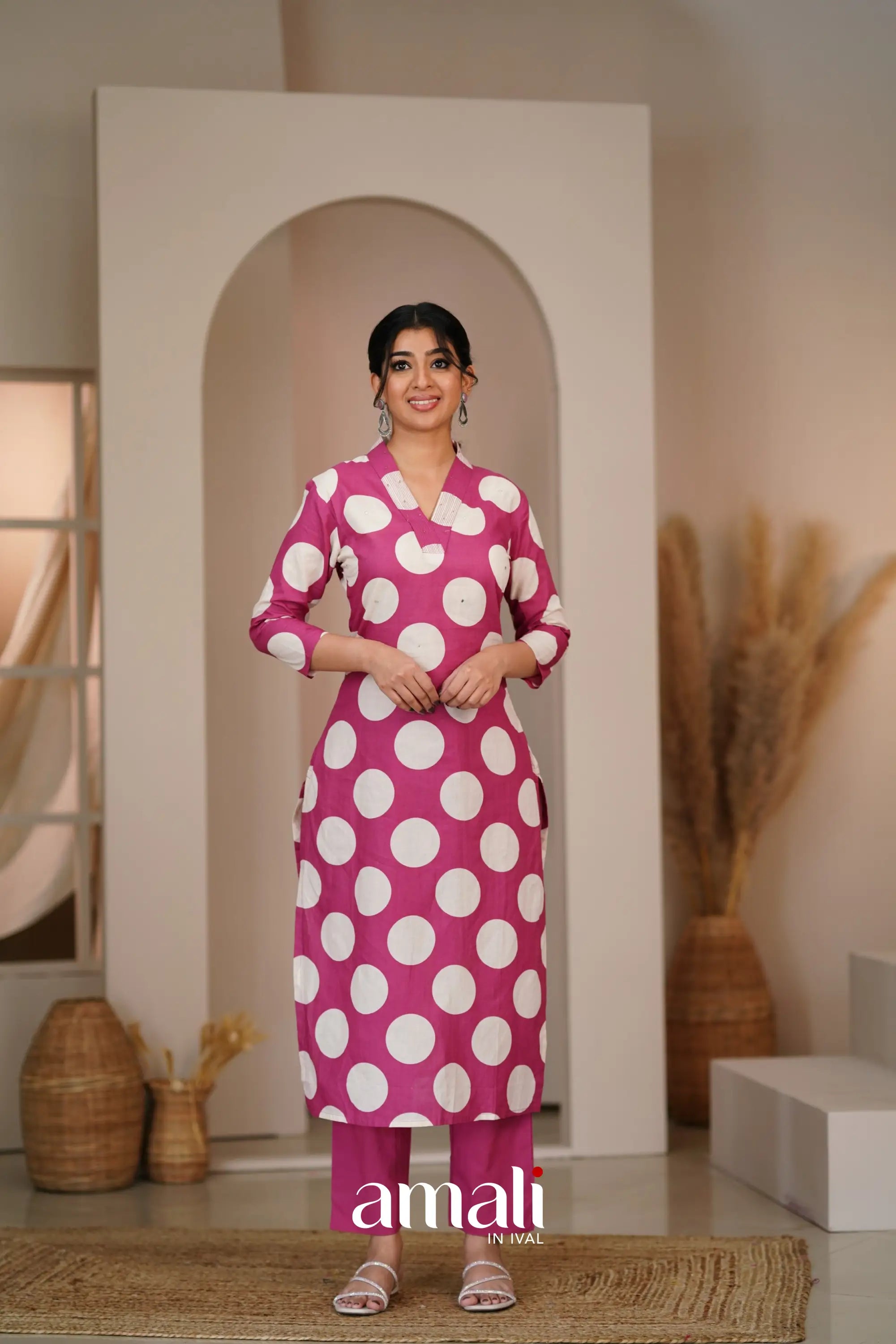 Dusty Pink Cotton Salwar Anarkalis