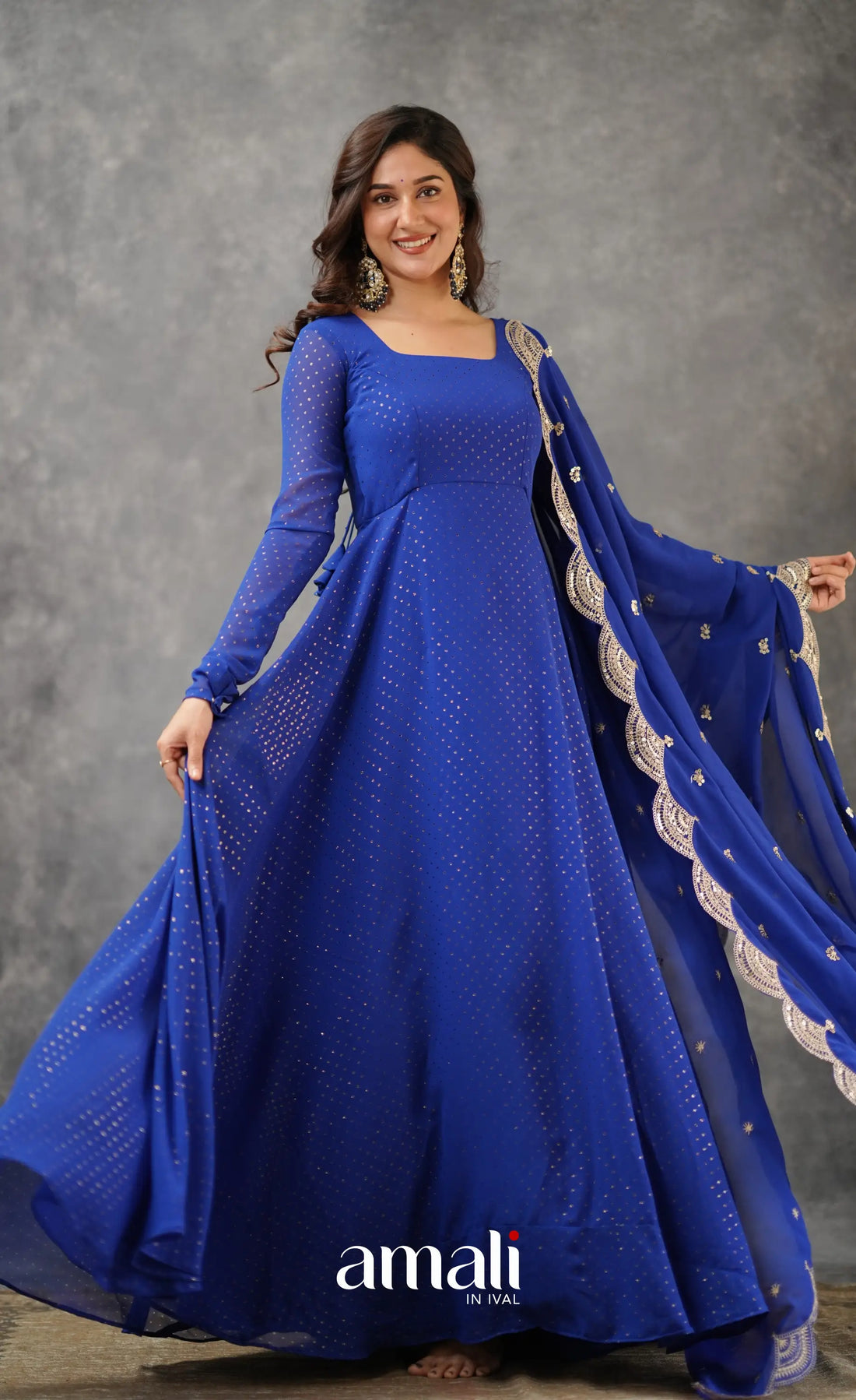 Georgette Anarkali - Royal Blue Anarkalis