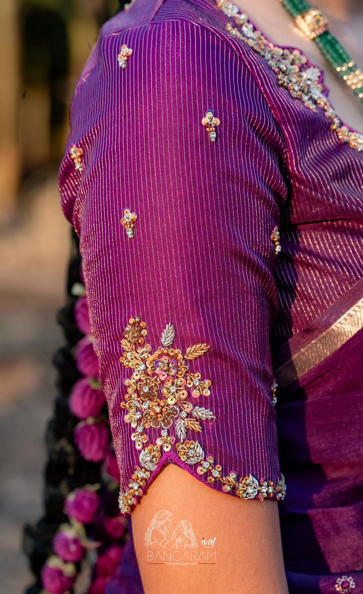 Izhaiyini Organza Halfsaree - Light Sea Blue and Purple Aaari Organza Halfsaree - Half Sarees
