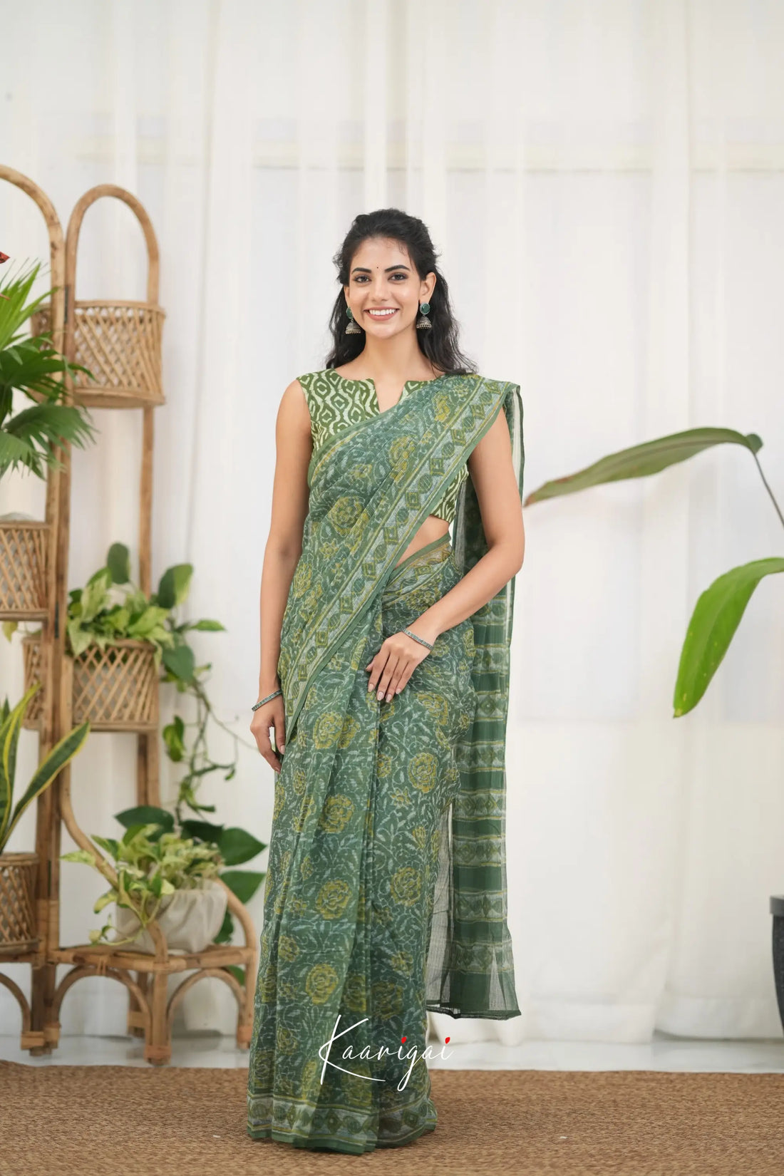 Kamali Kota Saree - Dark Green Sarees