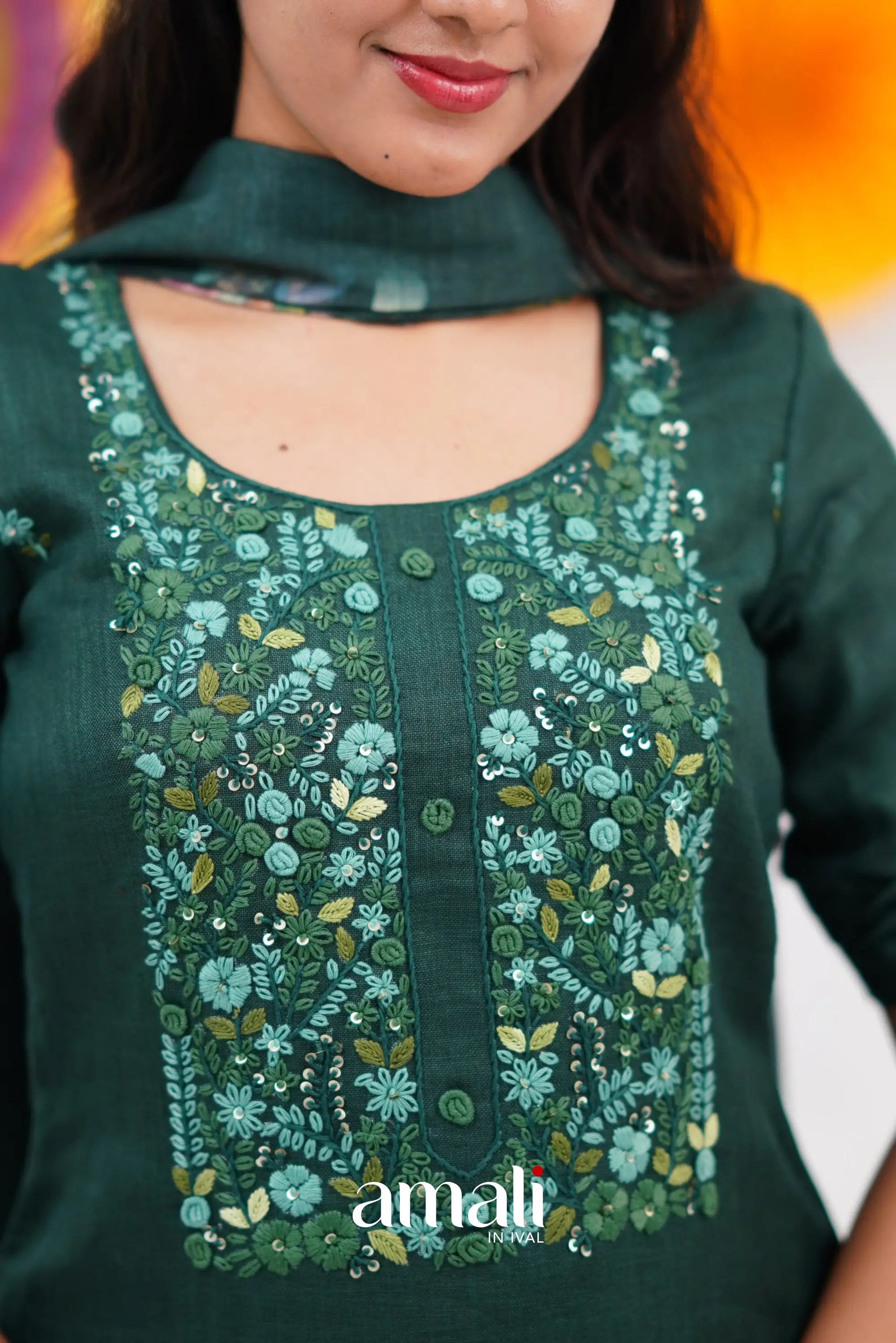 Laila Linen Salwar - Dark Green salwar
