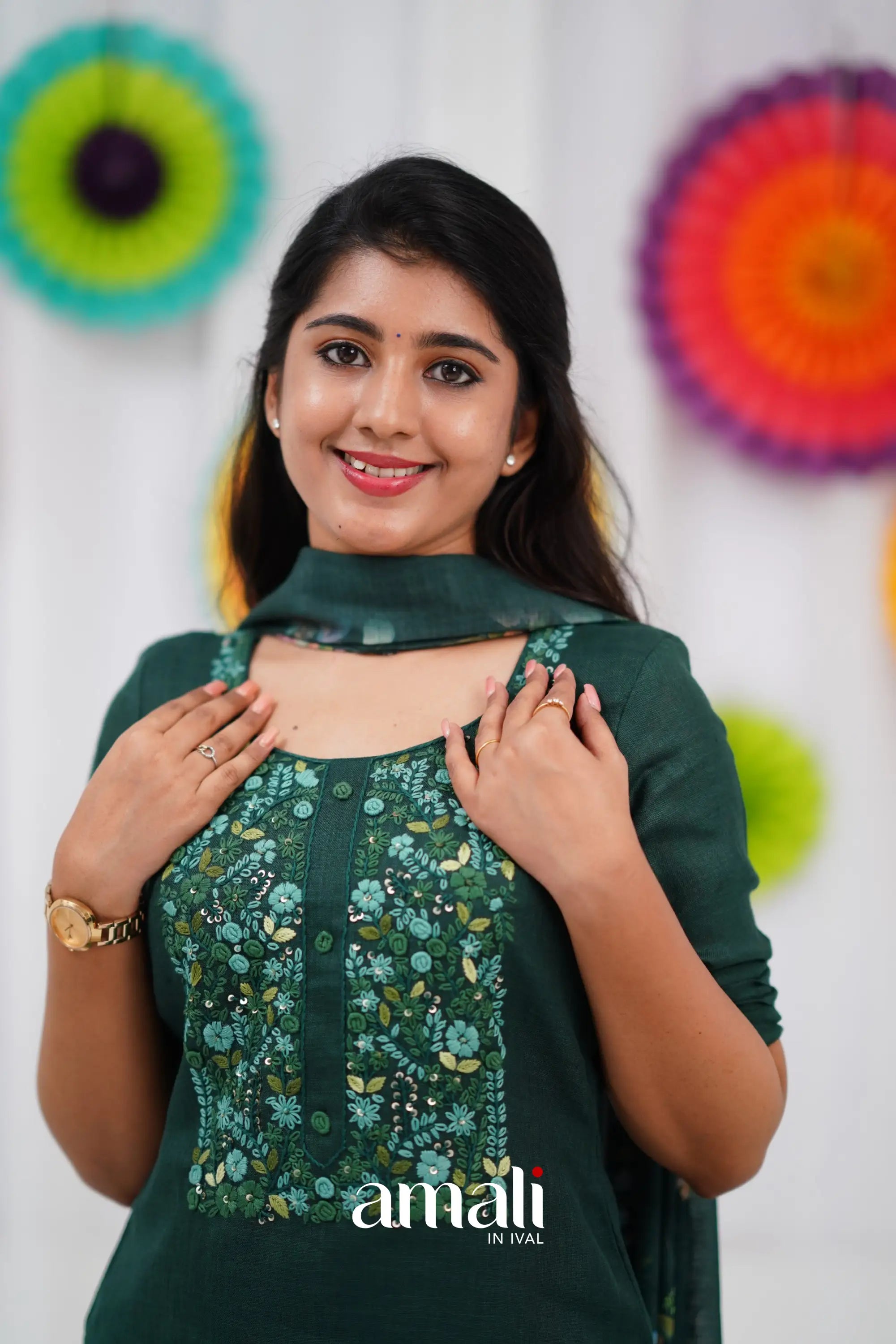 Laila Linen Salwar - Dark Green salwar