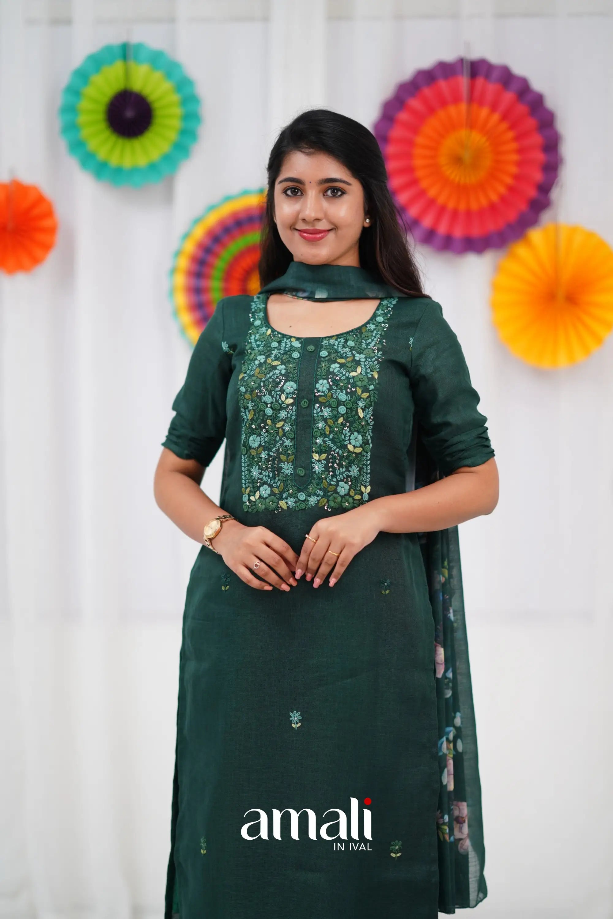 Laila Linen Salwar - Dark Green salwar