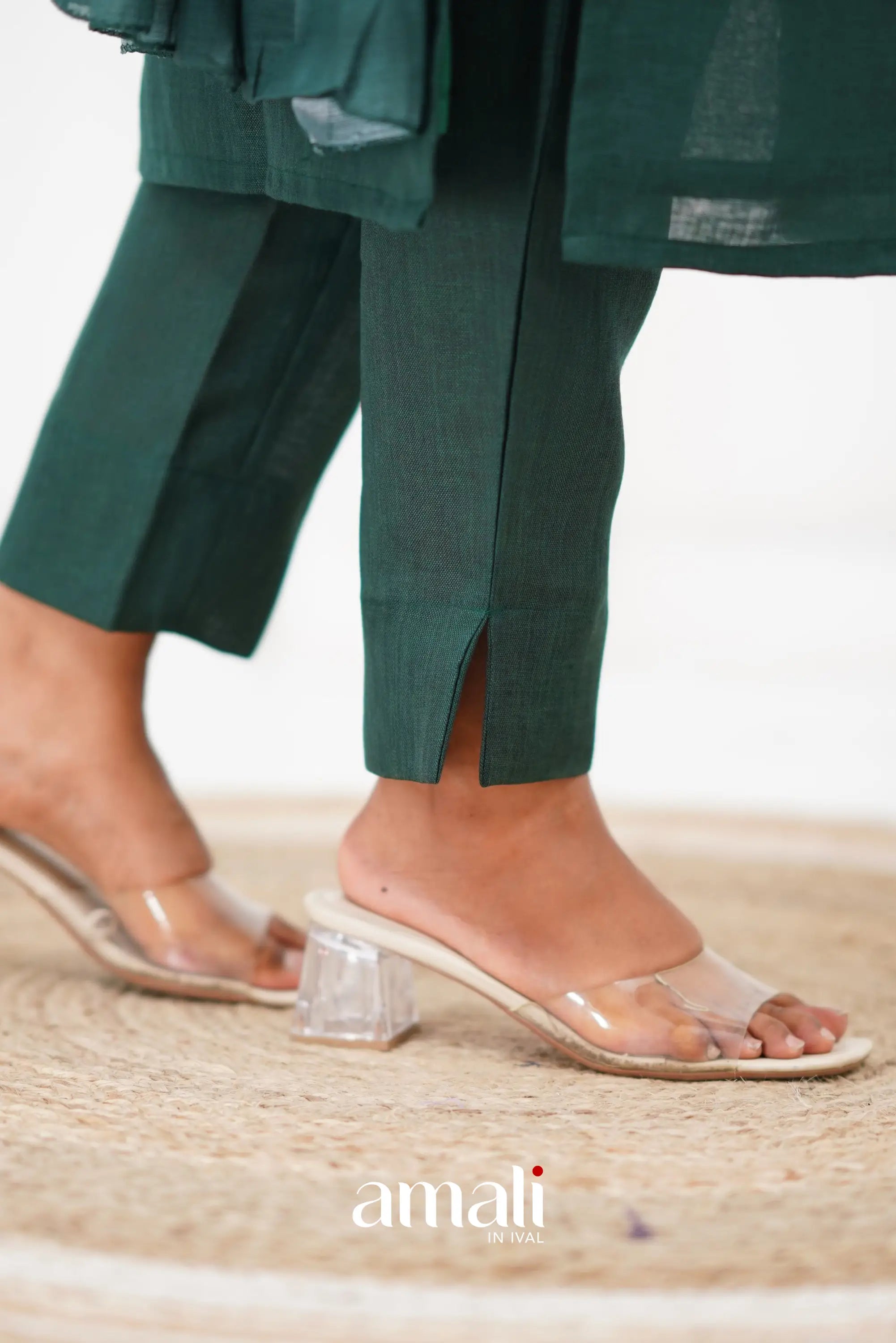 Laila Linen Salwar - Dark Green salwar