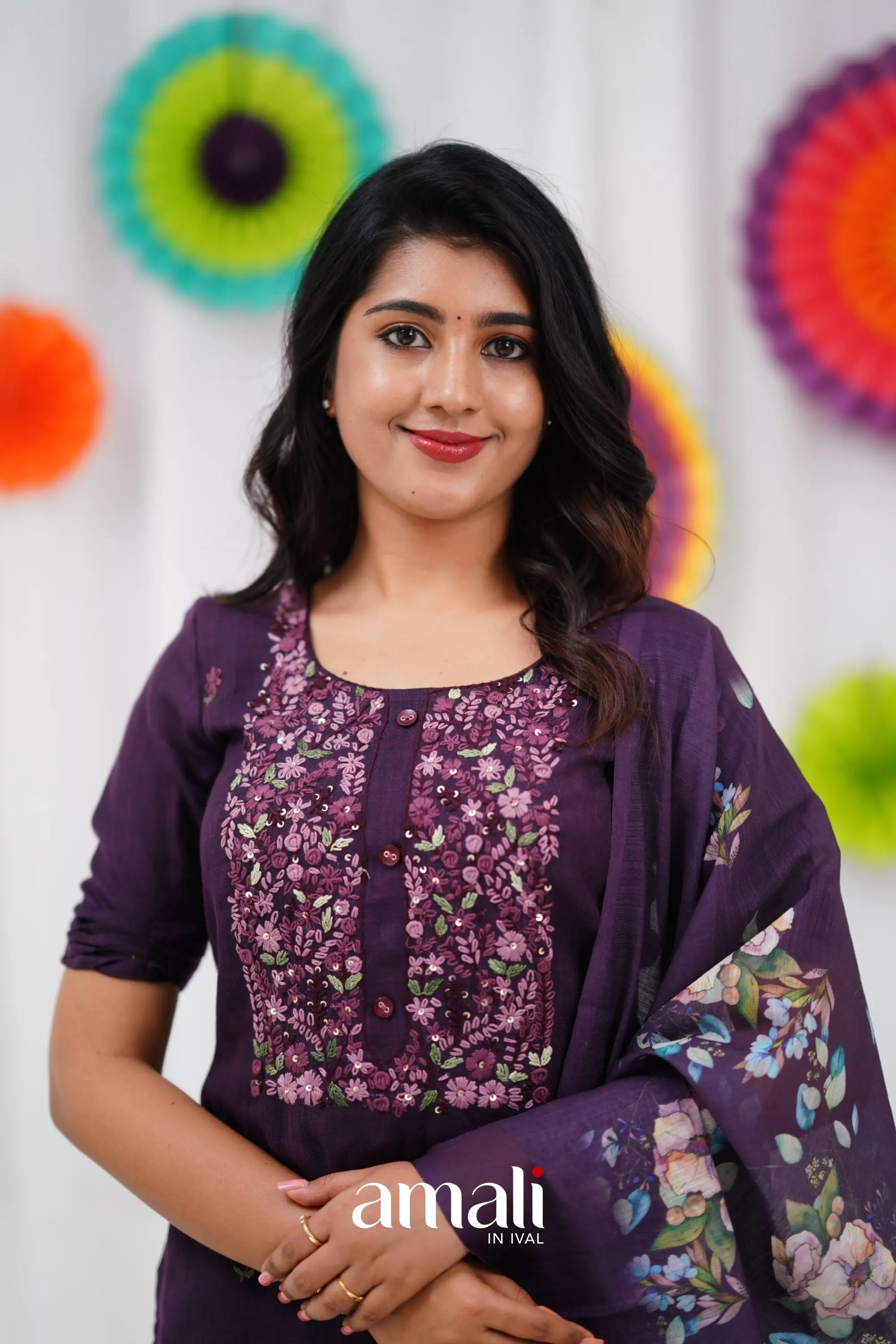 Laila Linen Salwar - Purple salwar