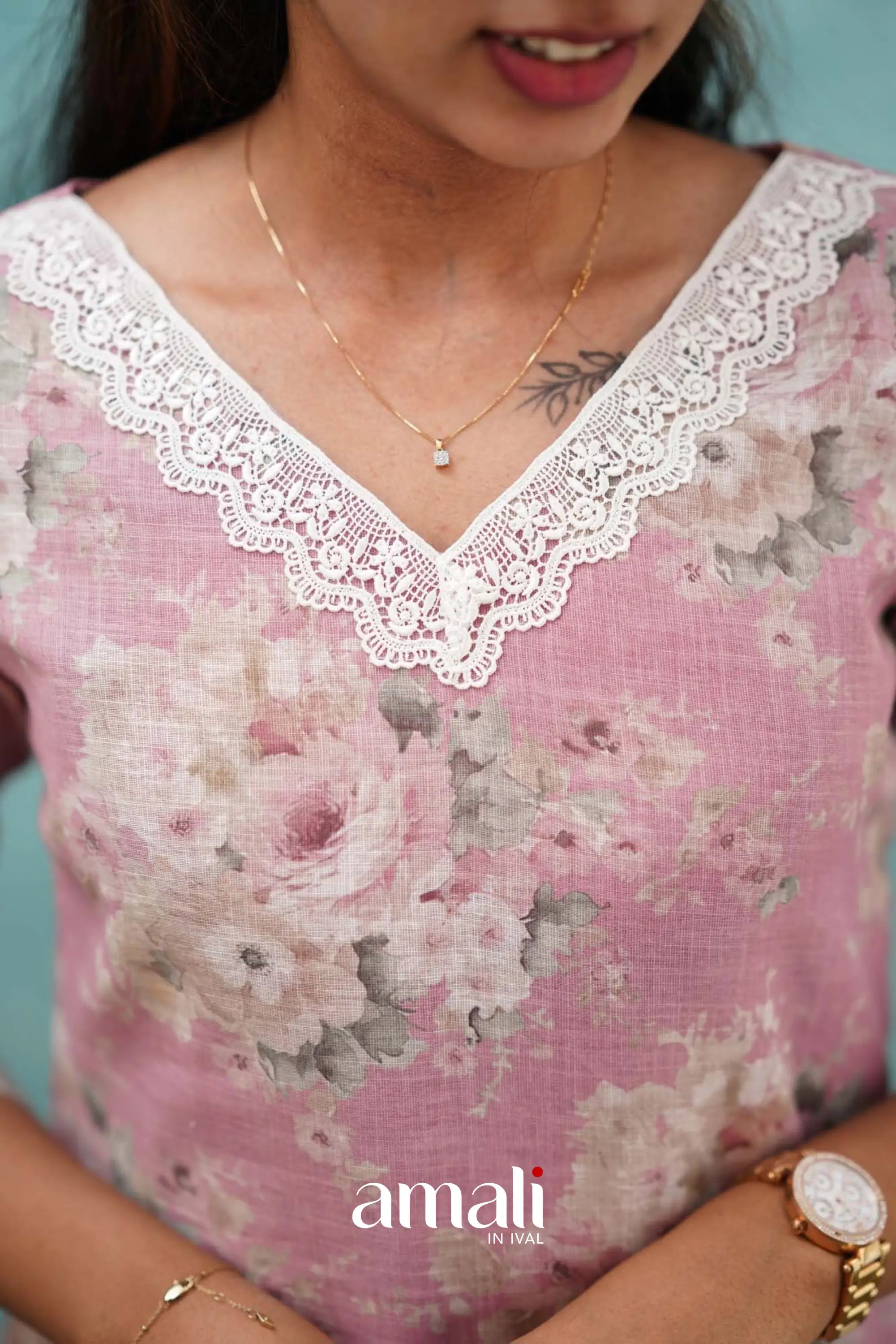 Light Pink Semi Linen Co-ord Set Co-ord sets