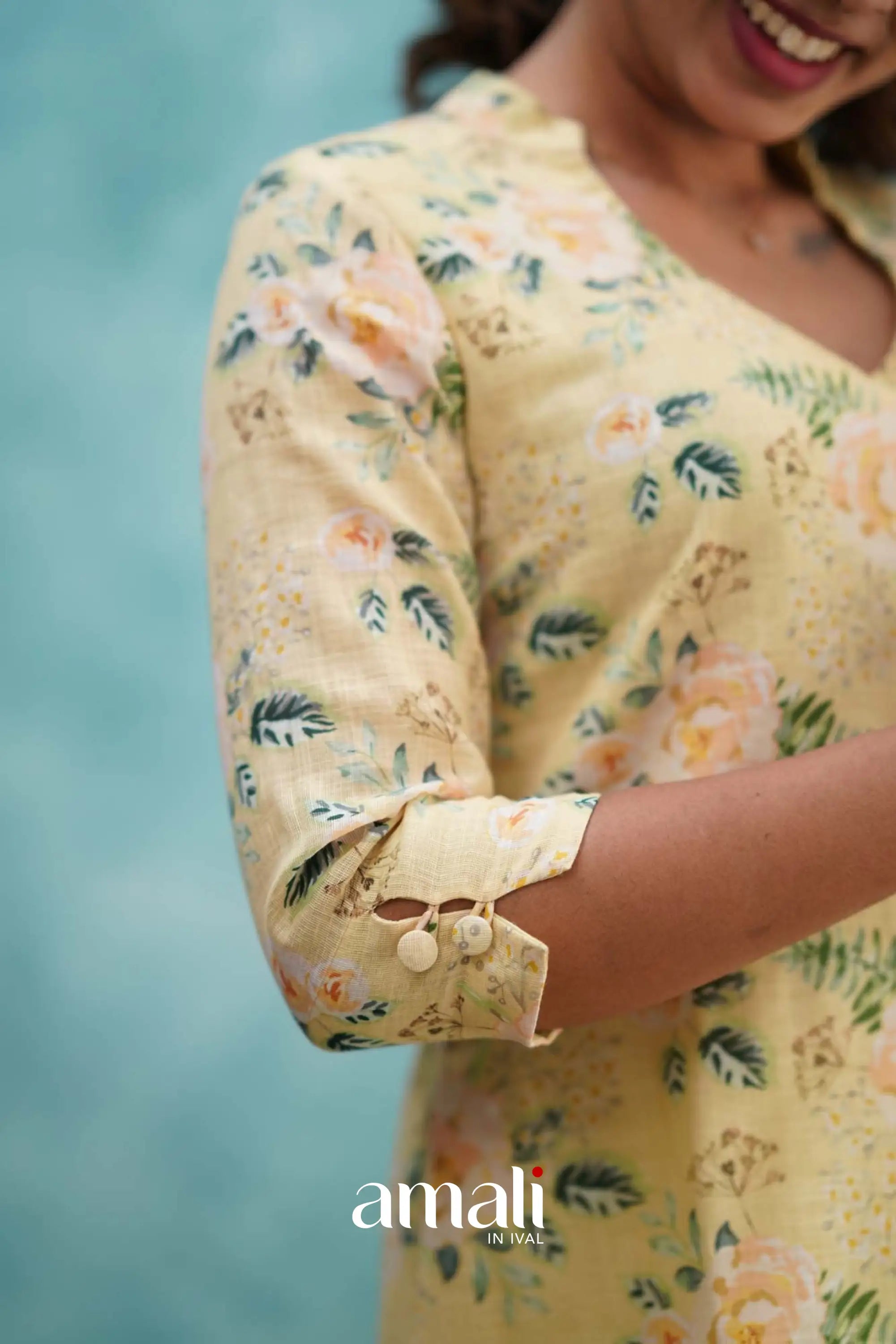 Light Yellow Semi Linen Co-ord Set Co-ord sets