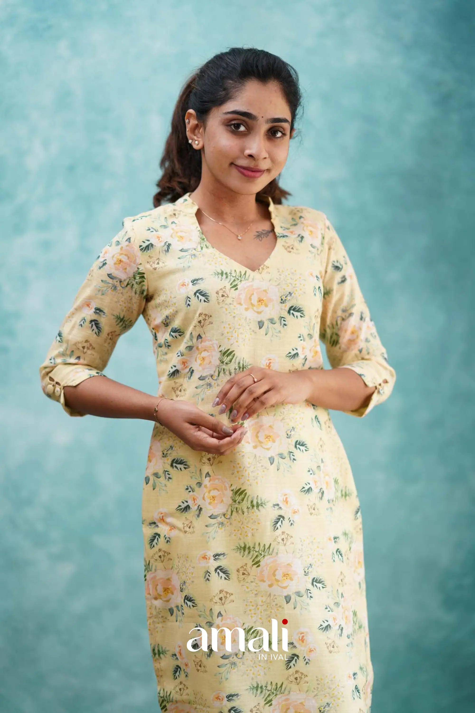 Light Yellow Semi Linen Co-ord Set Co-ord sets