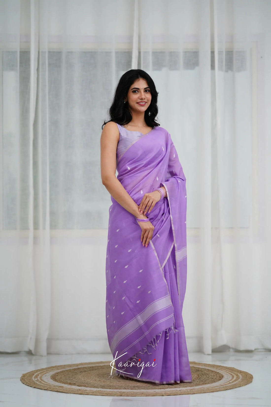 Maanvi Maheswari Silk Cotton Saree - Lavender Sarees