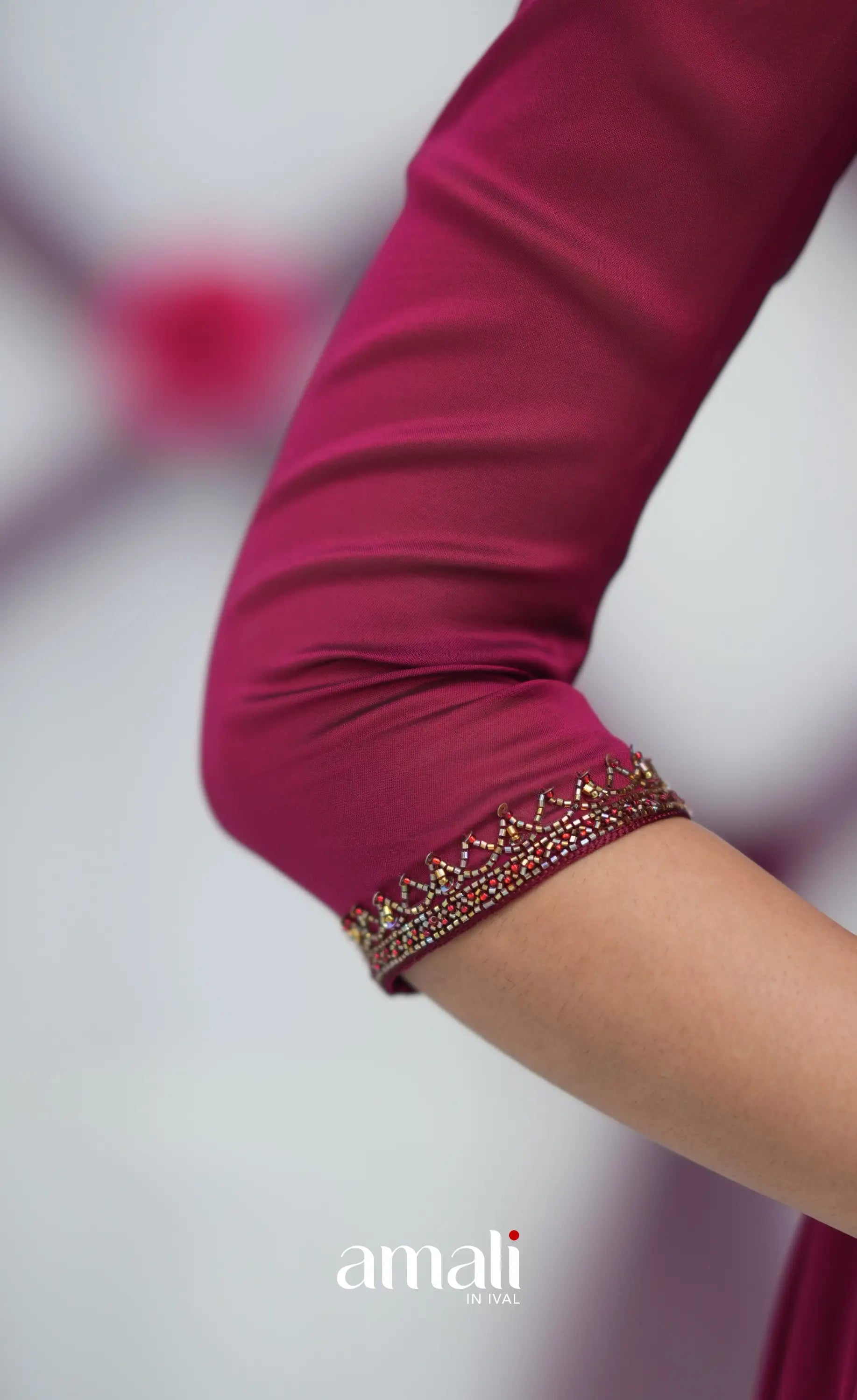 Magenta Aari Handworked Anarkali Anarkalis