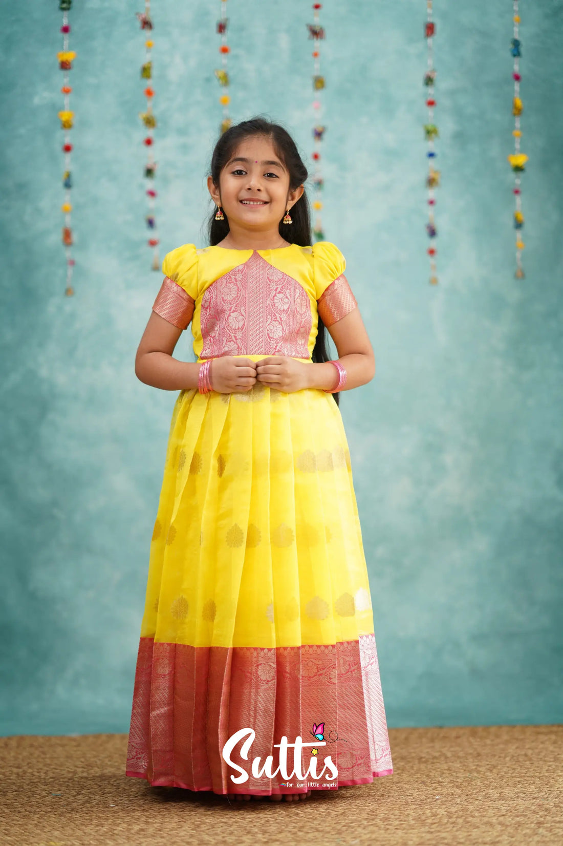 Maya Gown - Yellow And Pink Kids - Suttis