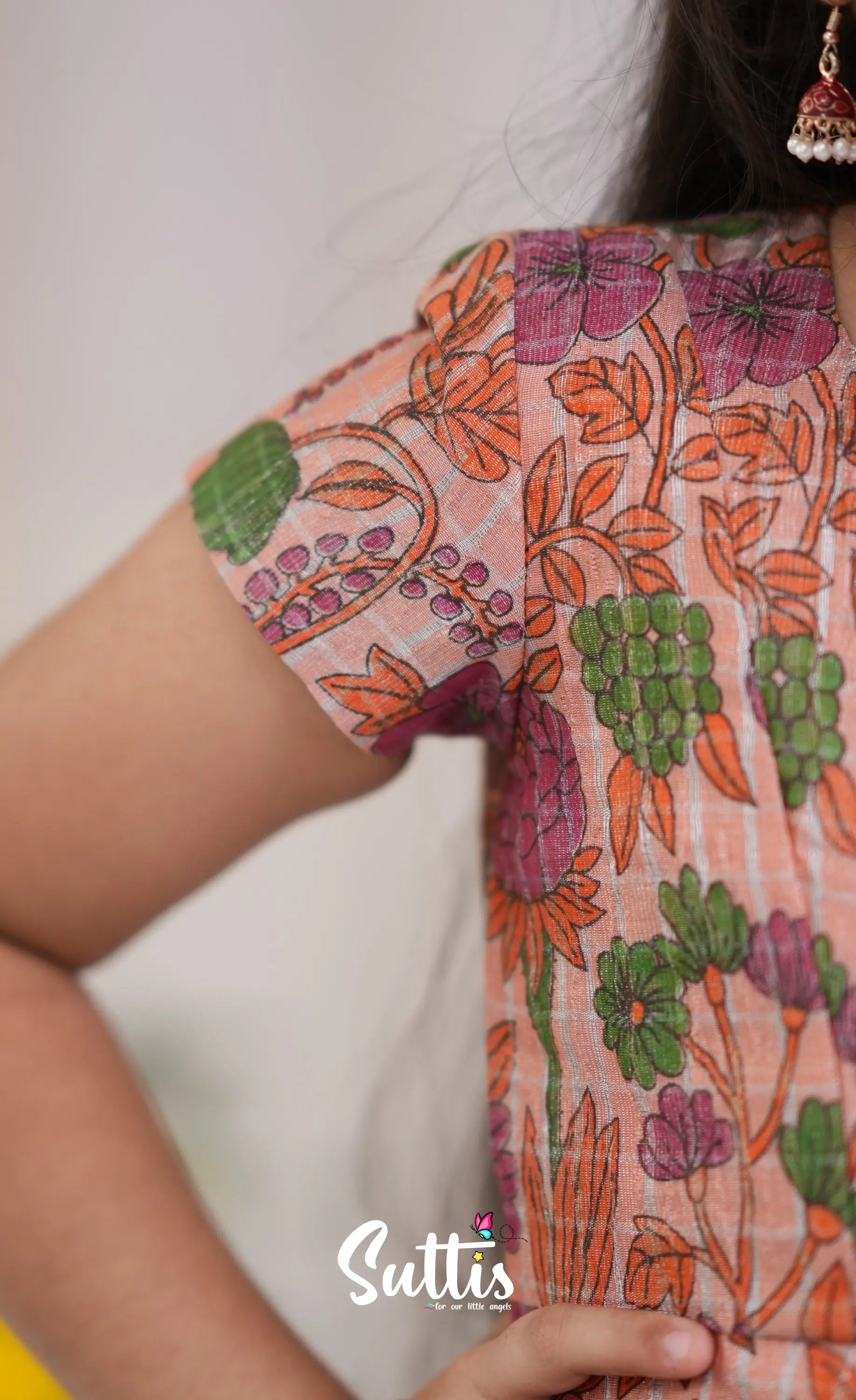 Maya Tissue Banarasi Long Gown - Pink and Magenta Kids-Suttis