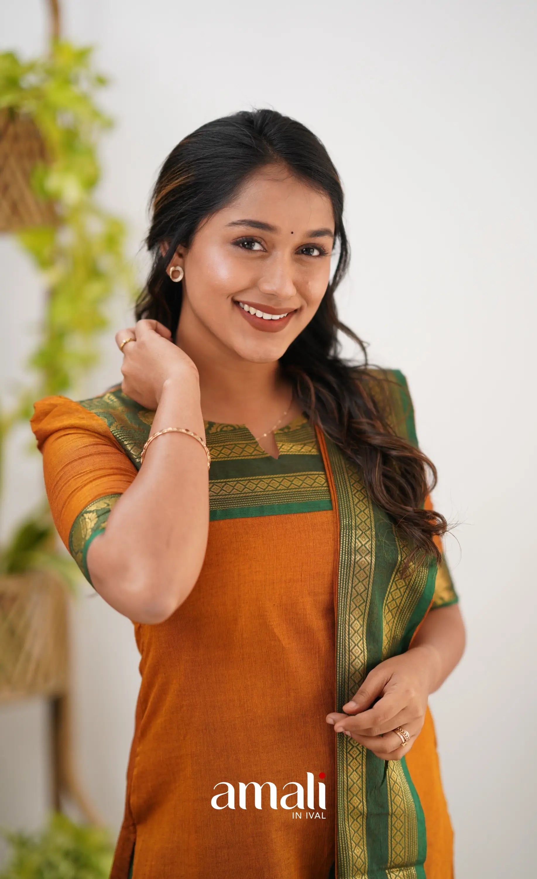 Meera Cotton Salwar - Orange Salwar