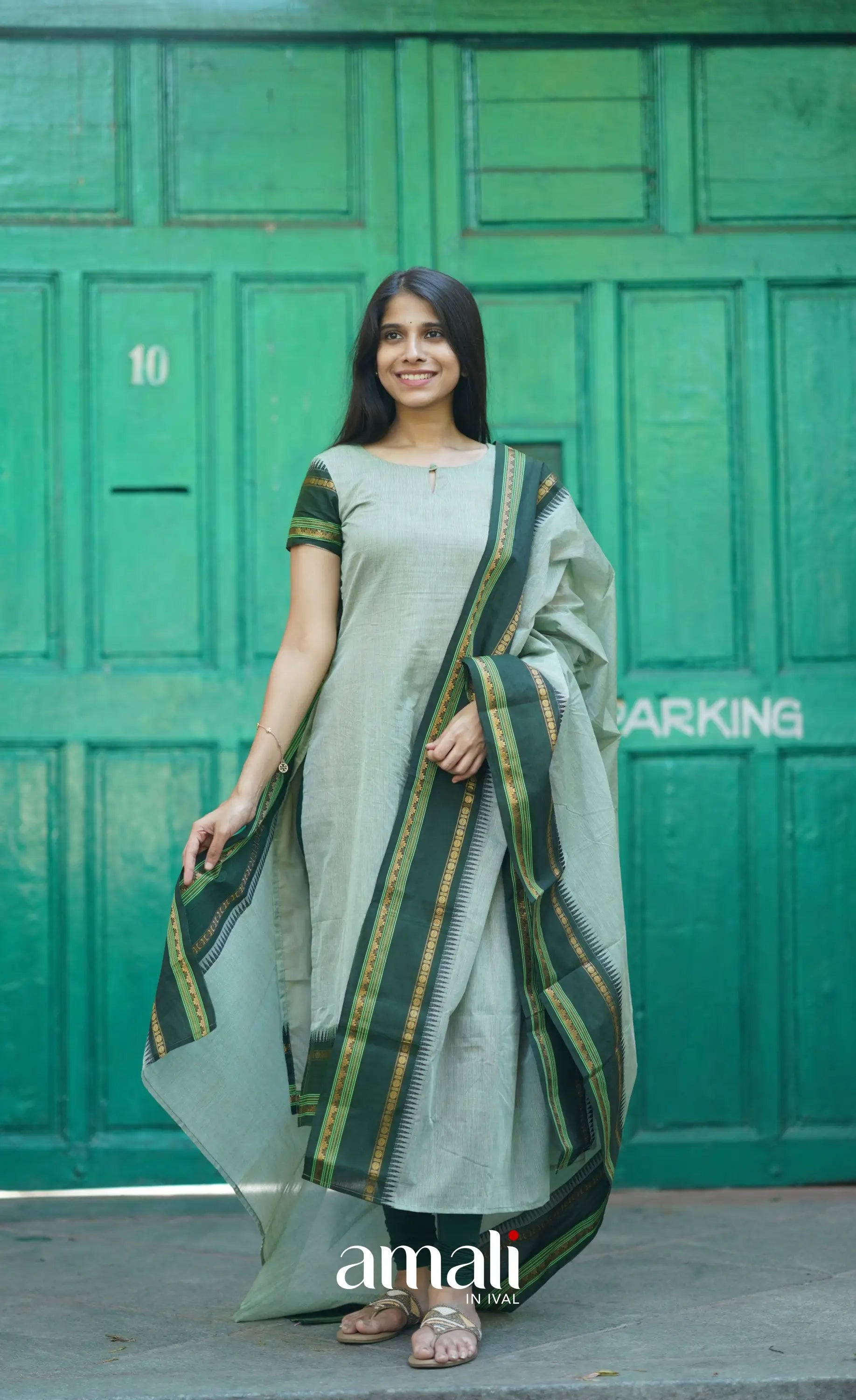 Meera Cotton Salwar - Pastel Green Salwar
