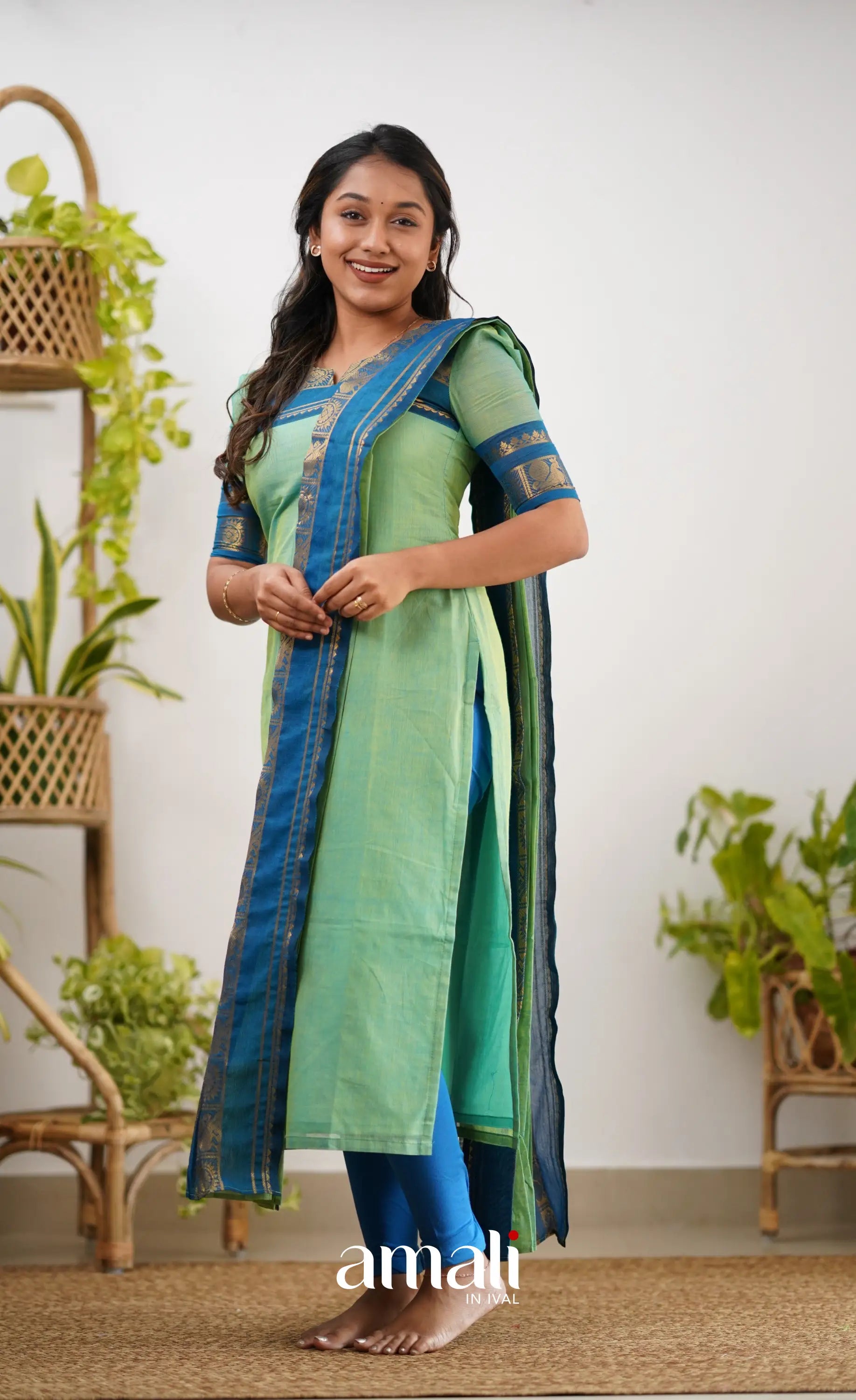 Meera Cotton Salwar - Sea Green Salwar