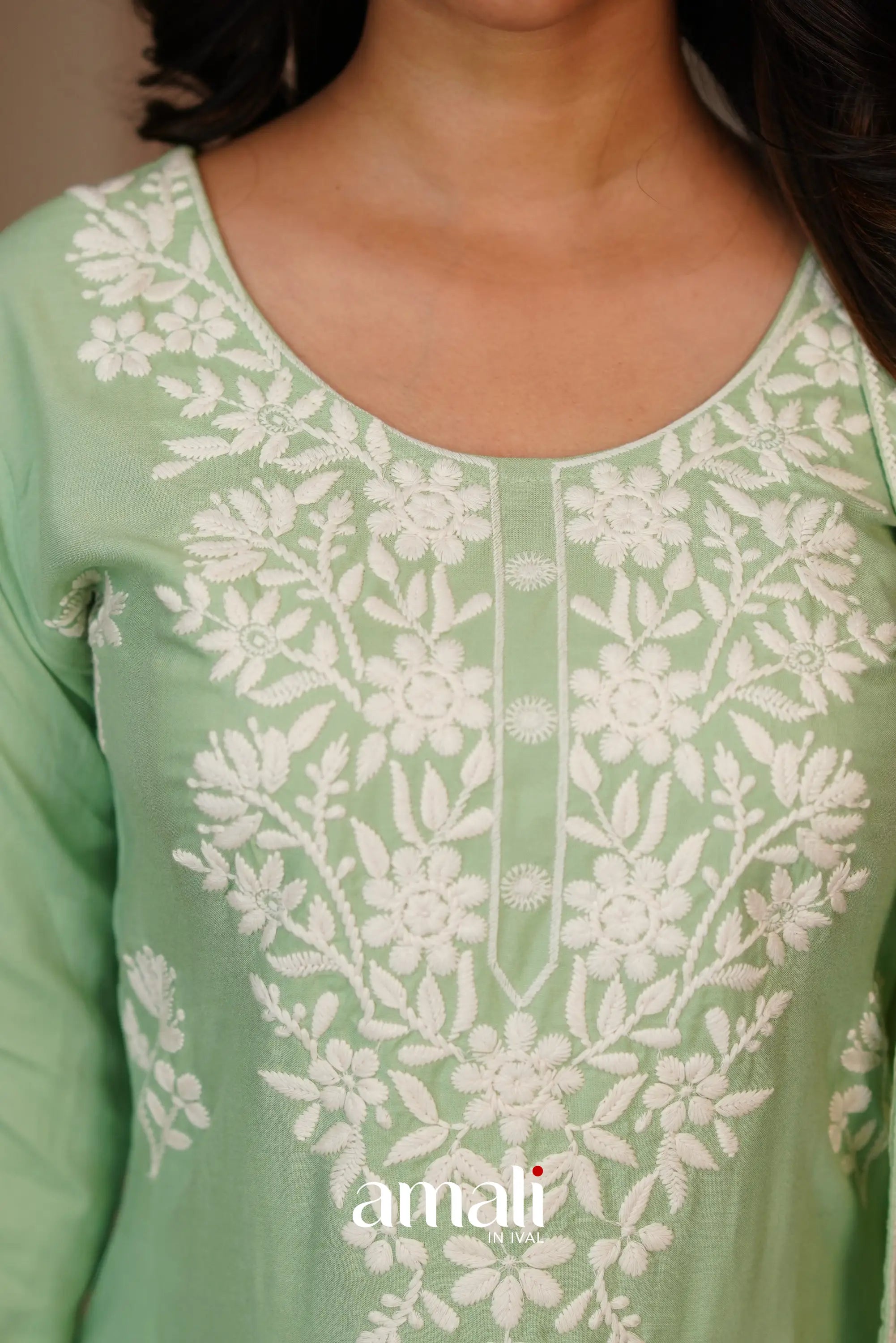 Mint Green Rayon Salwar Anarkalis