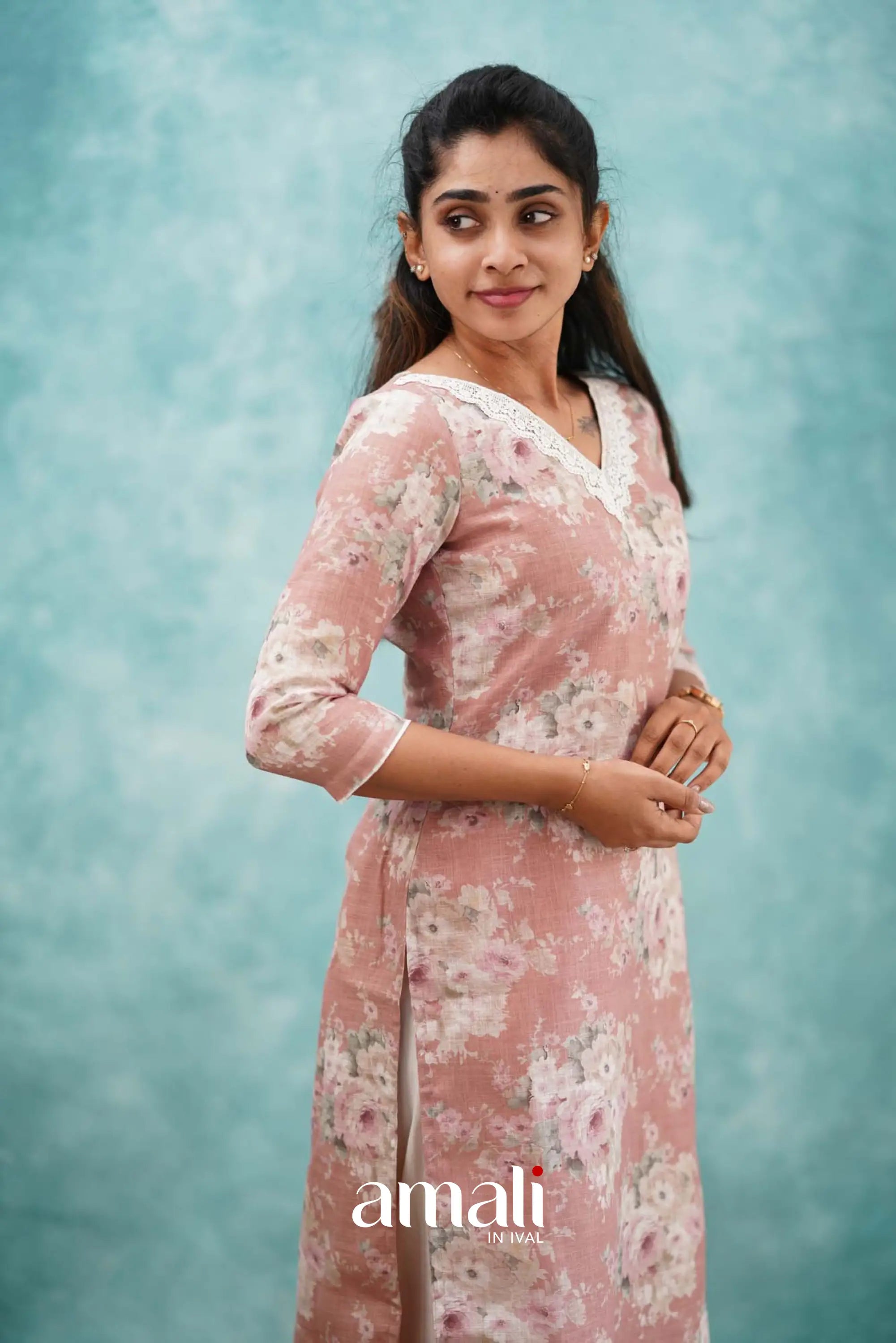 Peach Semi Linen Co-ord Set Co-ord sets