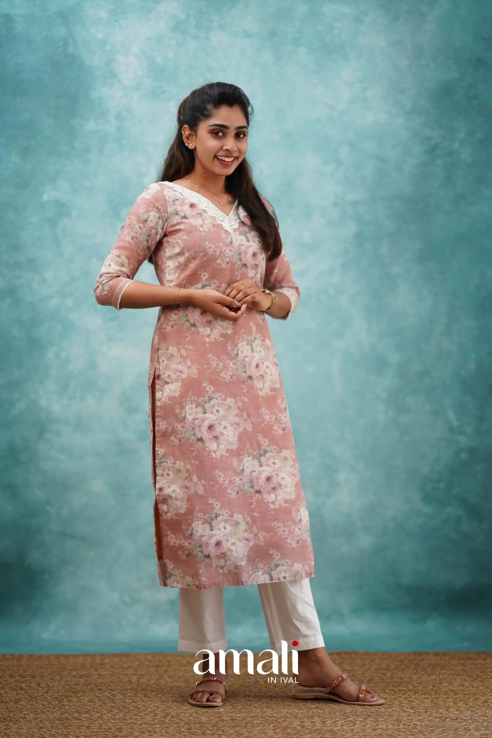 Peach Semi Linen Co-ord Set Co-ord sets