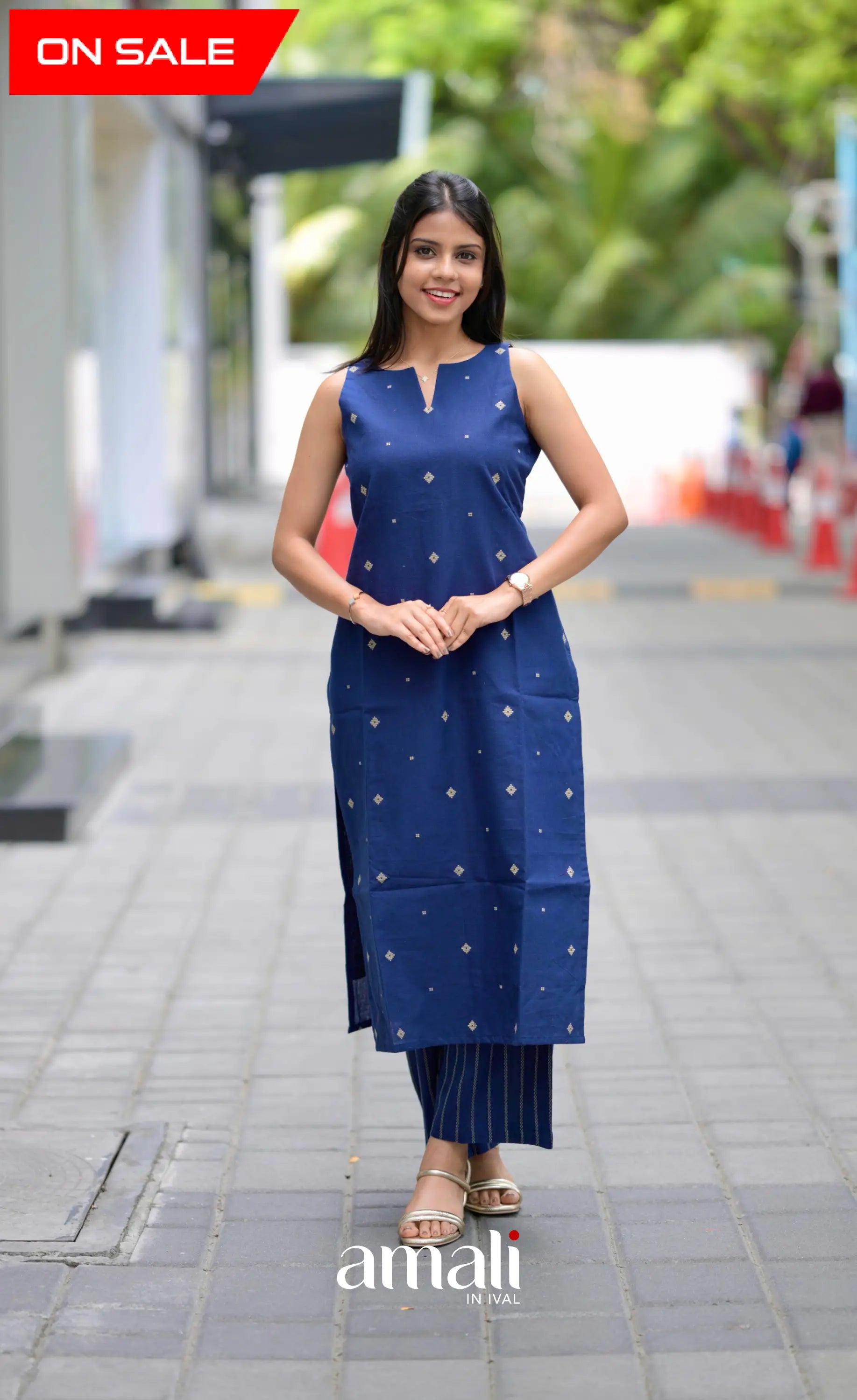 Priyo co-ord set- Navy Blue salwar