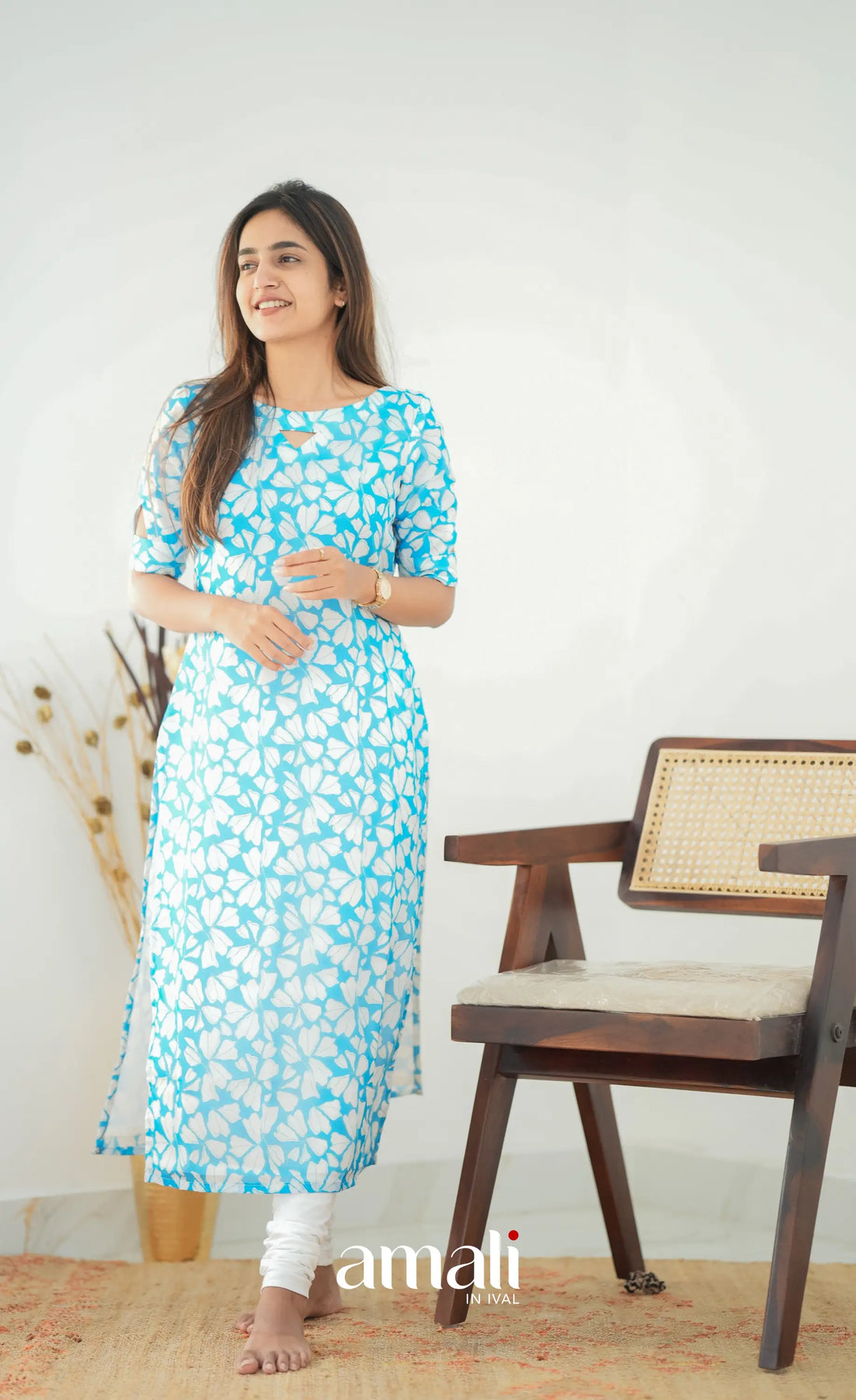 Priyo Organza Kurti - Light Blue Co-ord sets