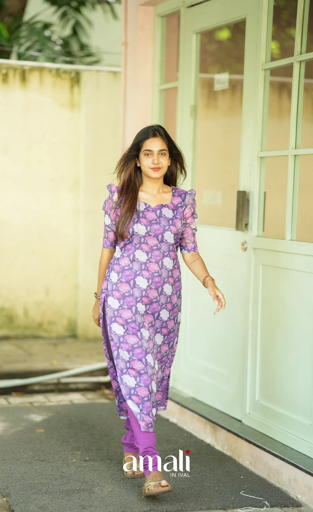 Priyo Organza Kurti - Purple Co-ord sets
