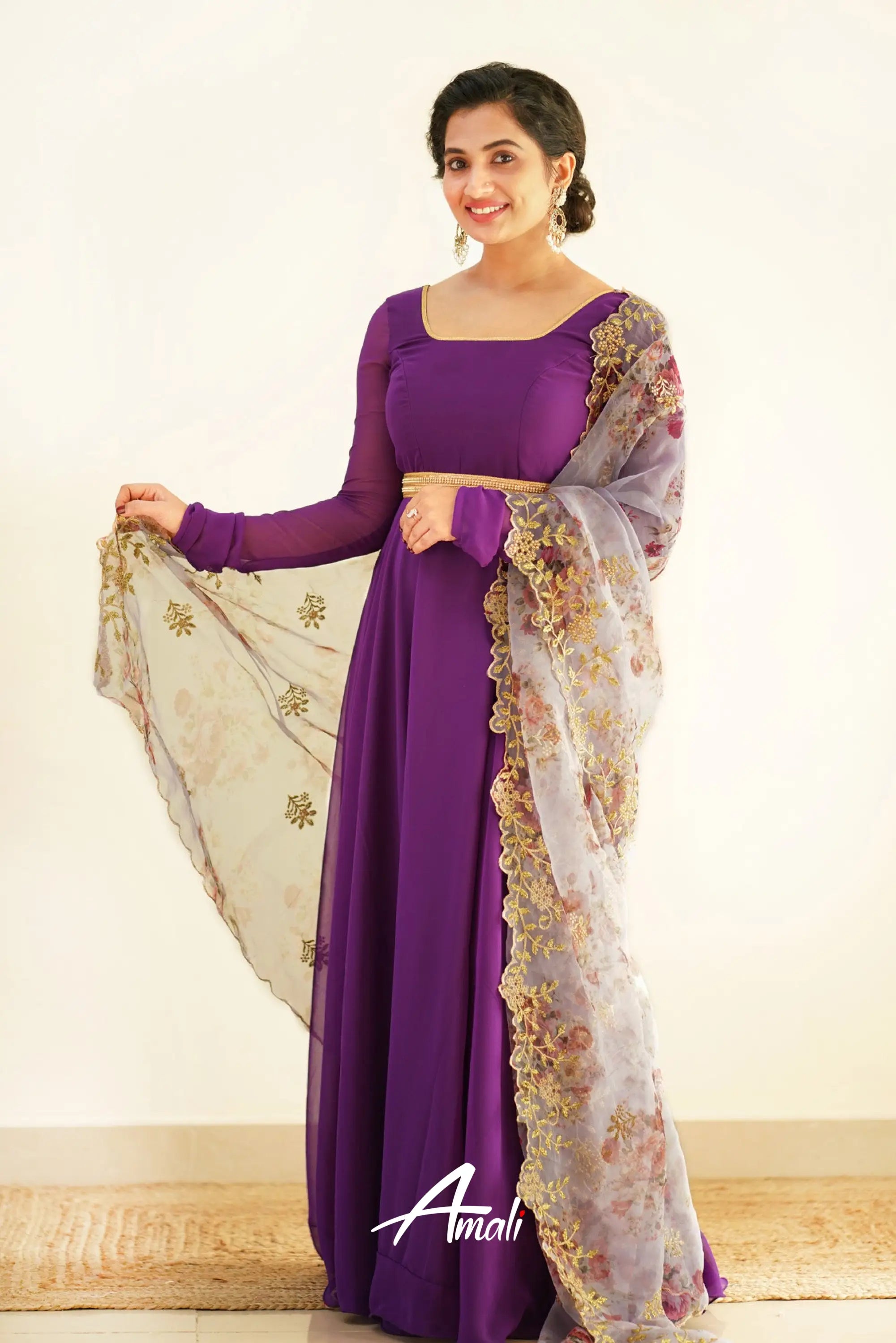 Purple and gold anarkali XS cheapest