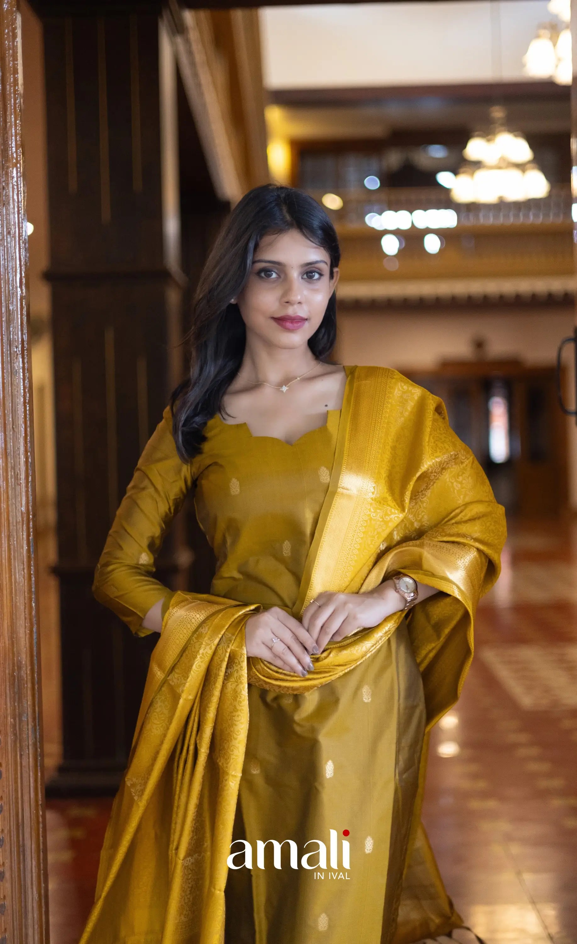 Sanvi Blended Silk Salwar - Mustard salwar