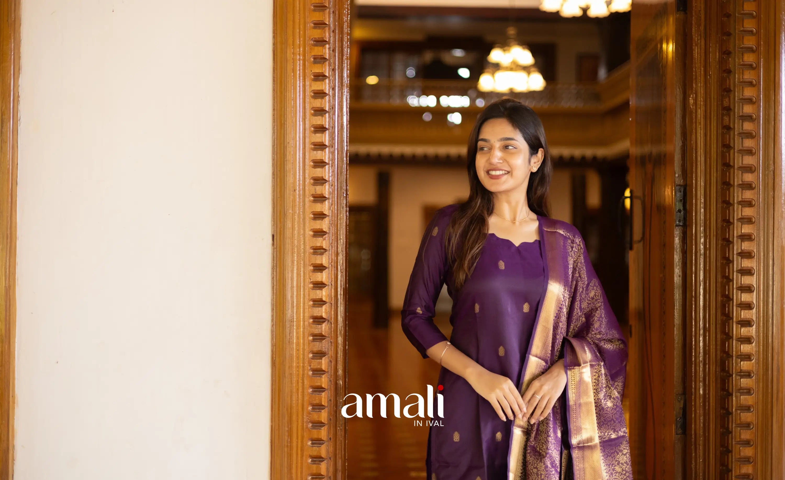Sanvi Blended Silk Salwar - Purple salwar