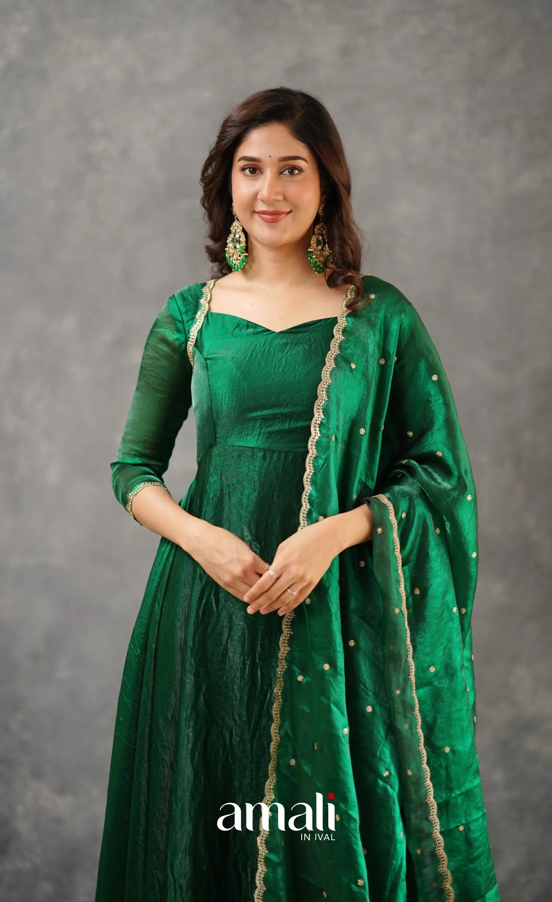 Scape Silk Anarkali - Bottle Green Anarkalis