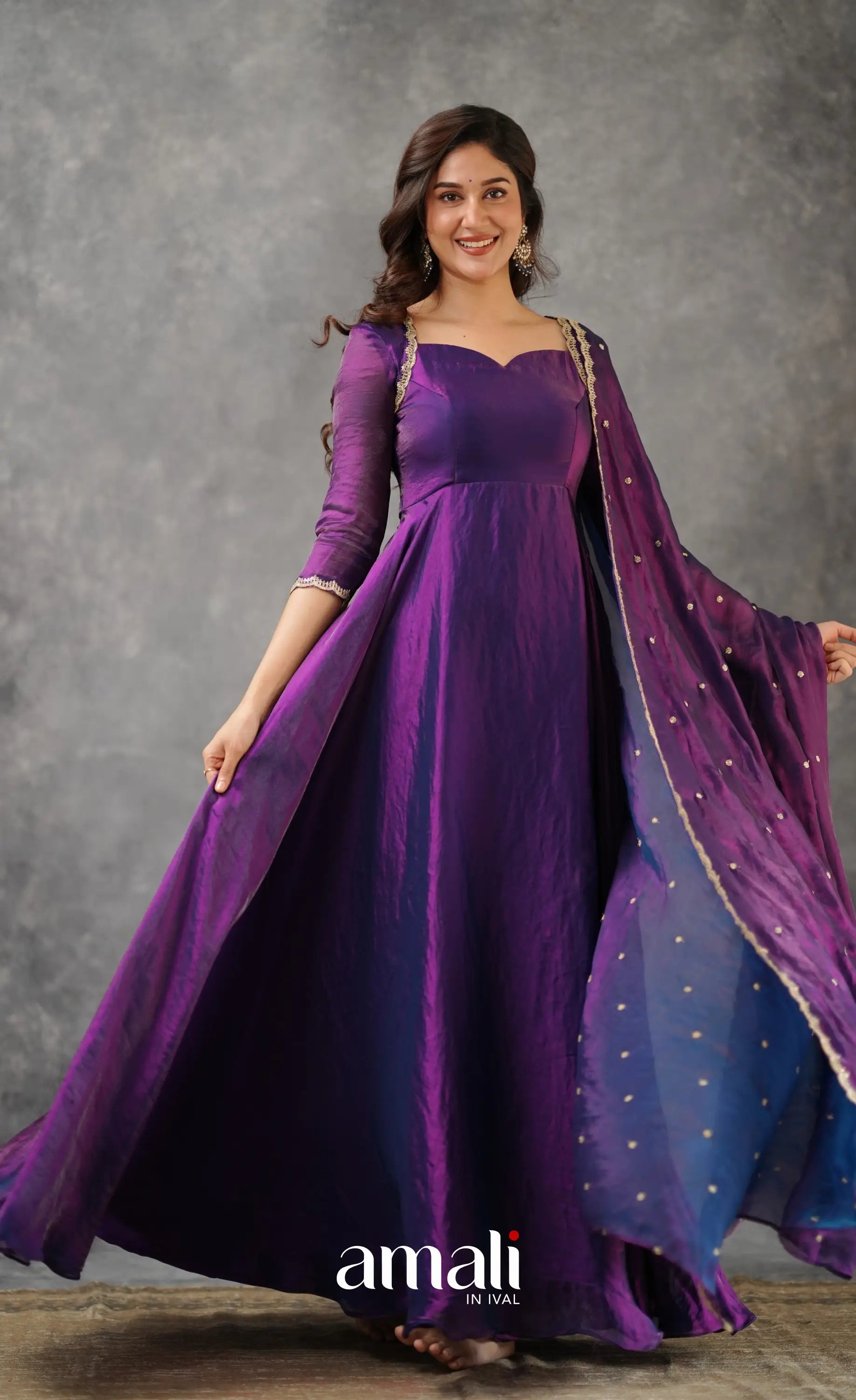 Scape Silk Anarkali - Purple Anarkalis