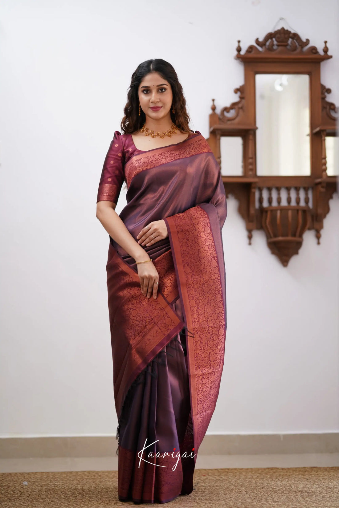 Sita Blended Silk Saree - Navy Blue and Maroon Sarees