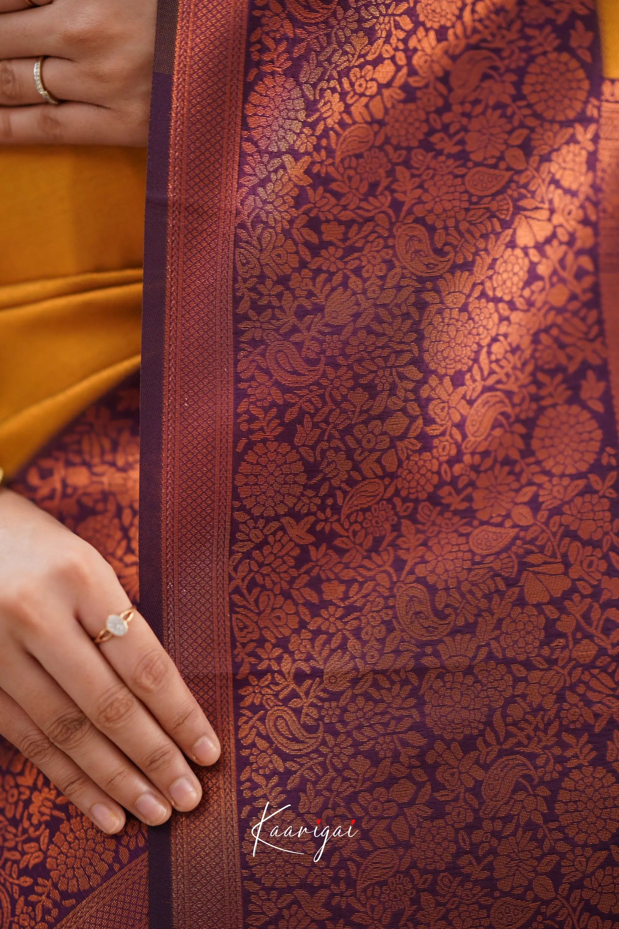 Sita Blended Silk Saree - Yellow and Magentaish Purple Sarees