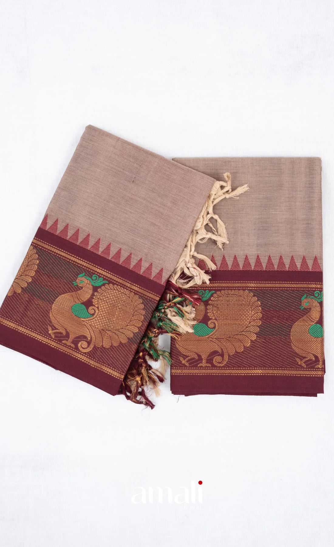 Swara Unstitched Salwar - Light Brownish Grey and Maroon salwar