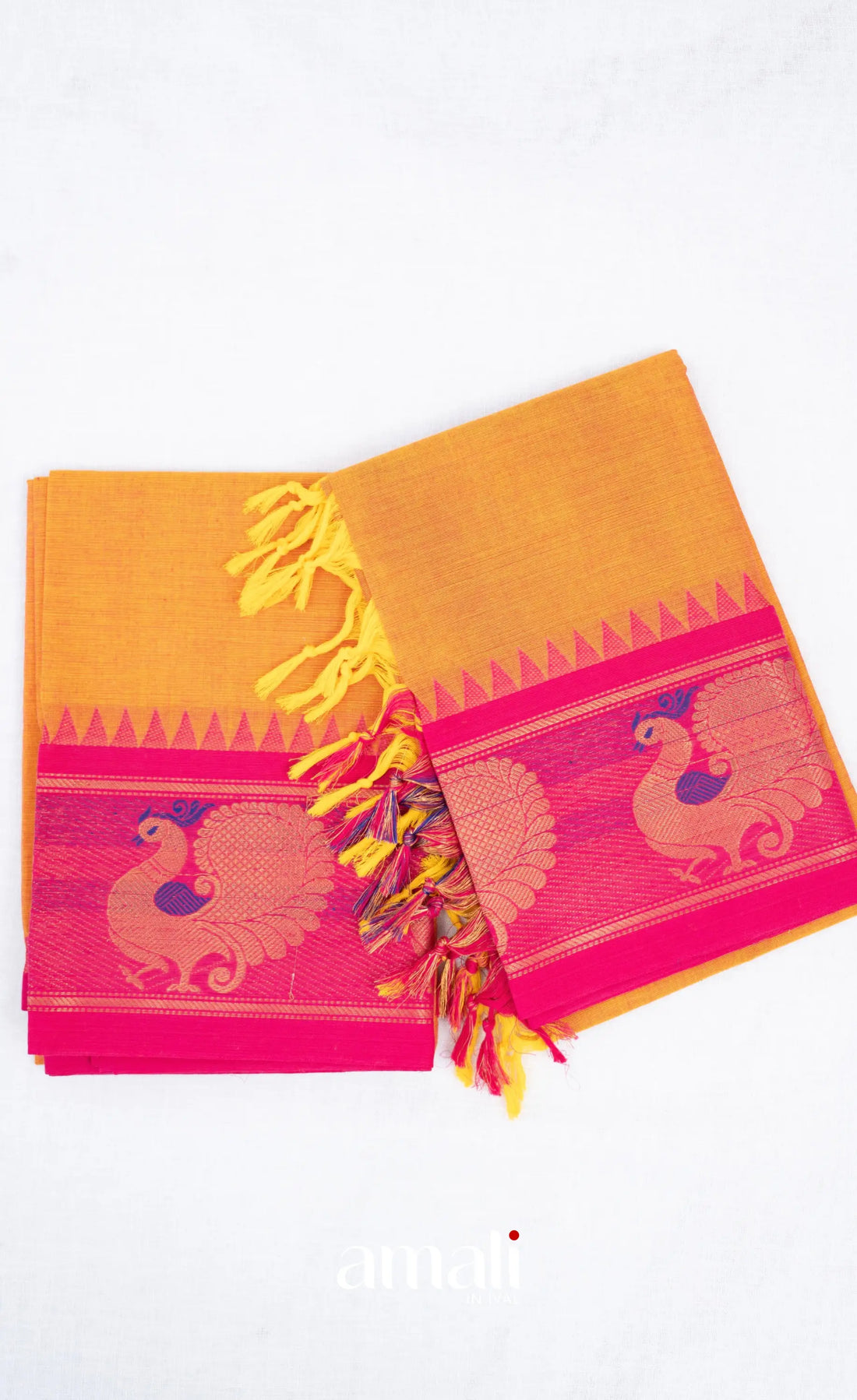 Swara Unstitched Salwar - Two tone Orange and Rani Pink salwar