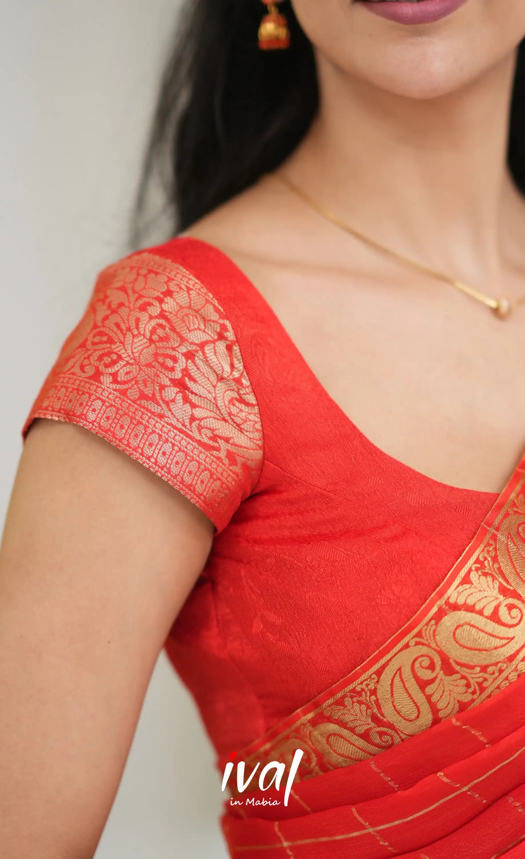 Vedika - Chinnon Halfsaree - Red Half Sarees