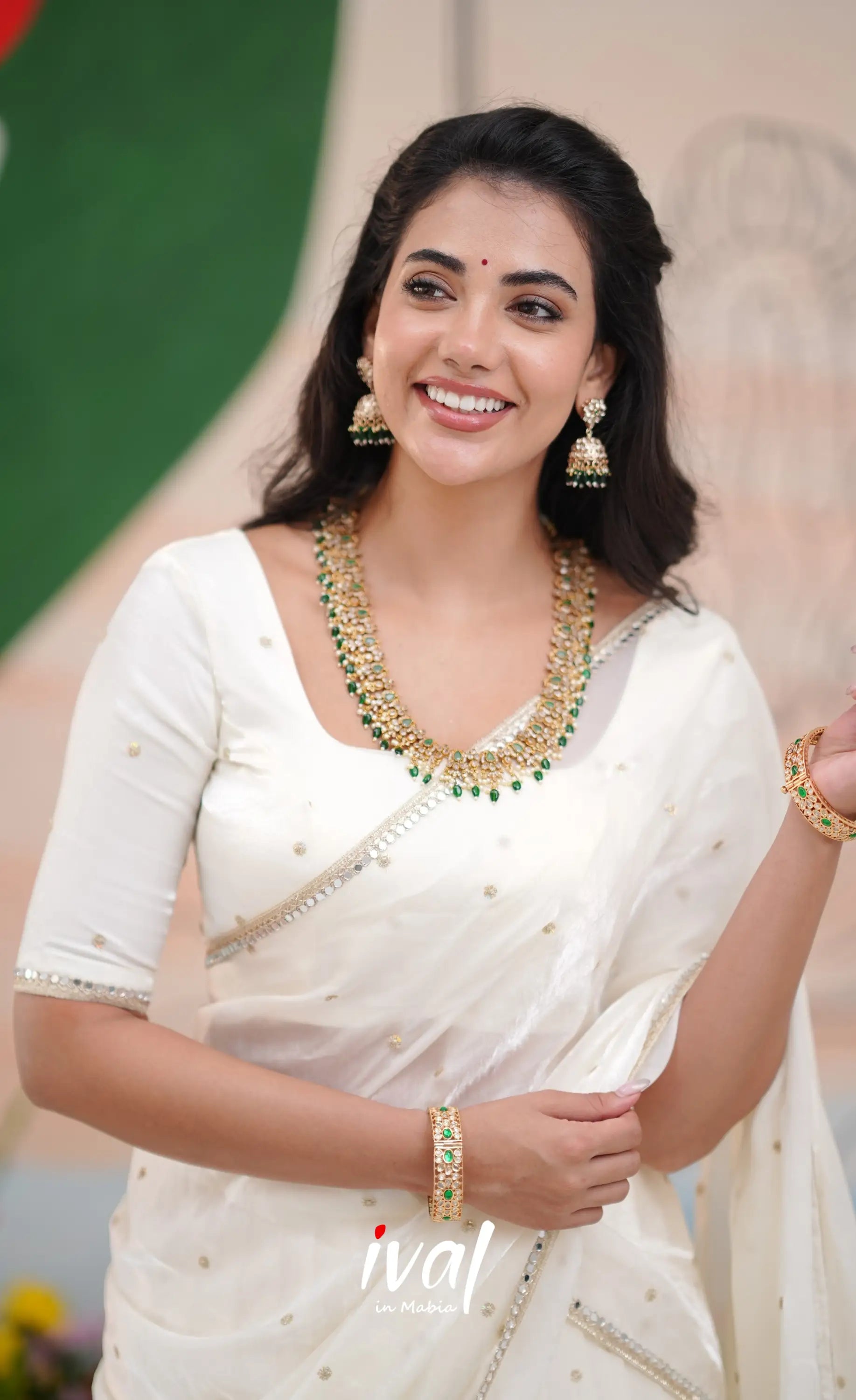 Vedika - White Scape Silk Halfsaree Half Sarees