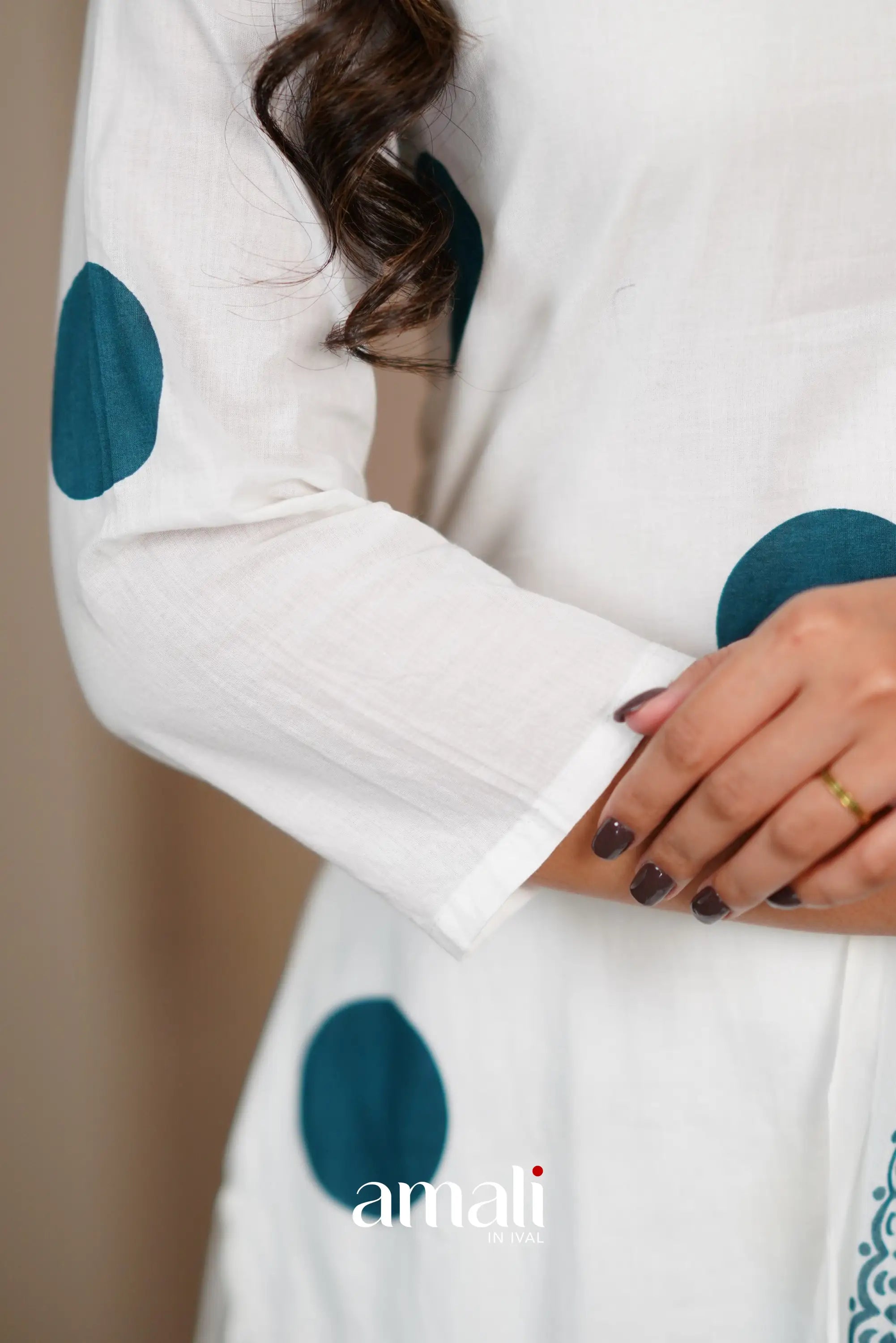 White And Dark Blue Cotton Salwar Anarkalis