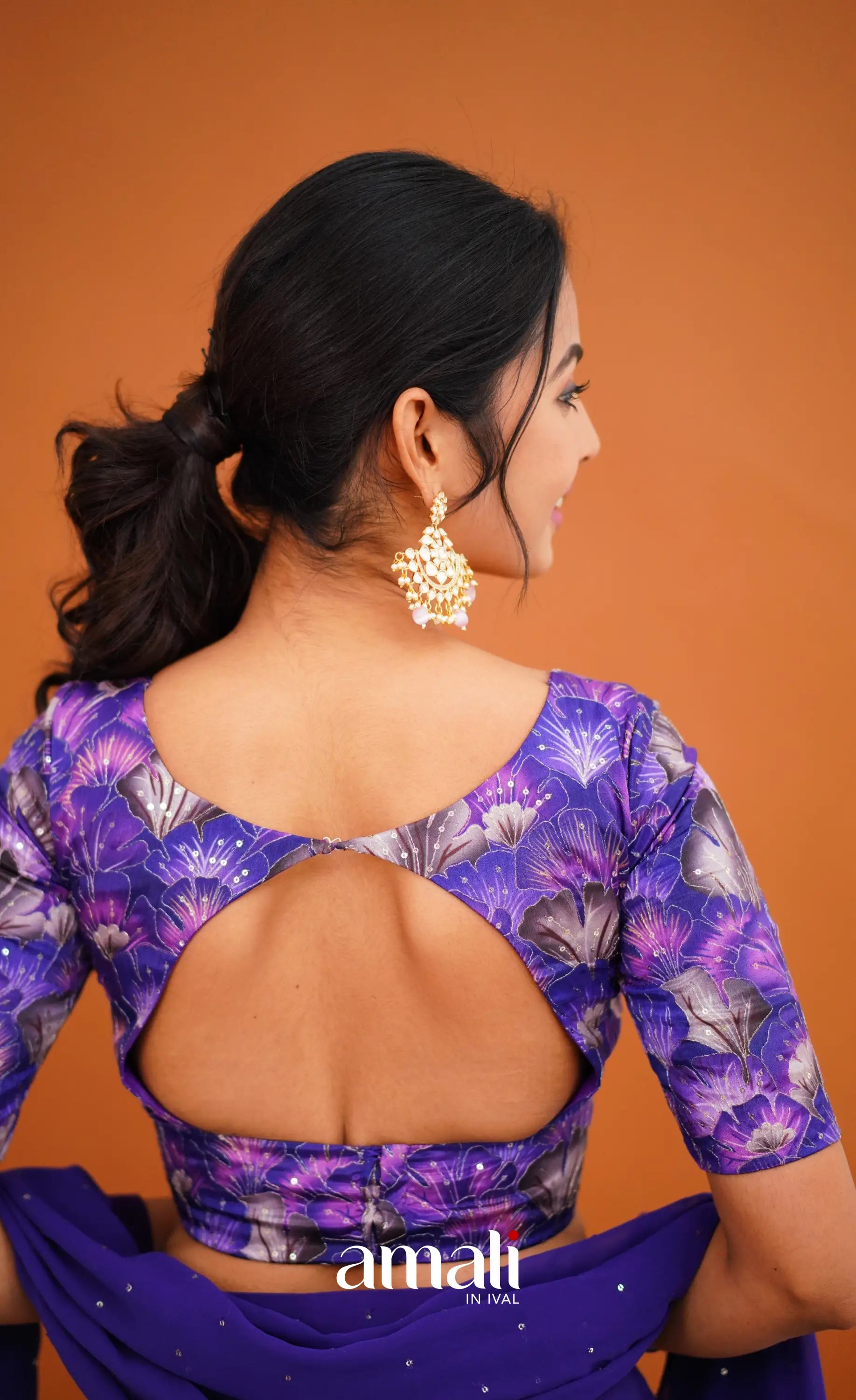 Zaara - Crop Top And Skirt Dark Purple Crop Top Skirts