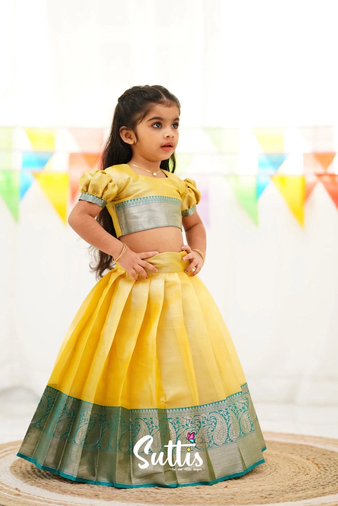 Zara Croptop & Skirt - Yellow Kids-Suttis