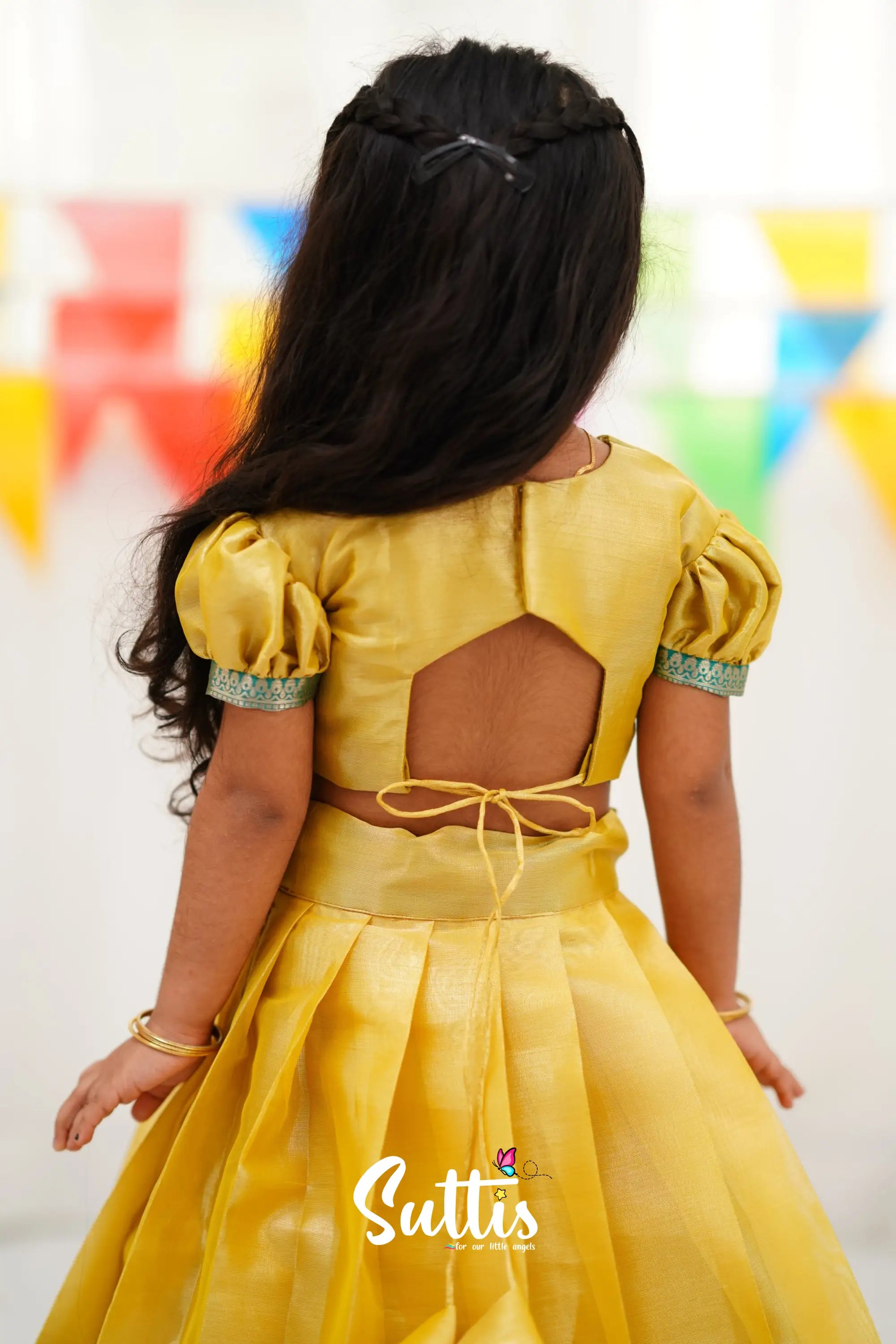 Zara Croptop & Skirt - Yellow Kids-Suttis